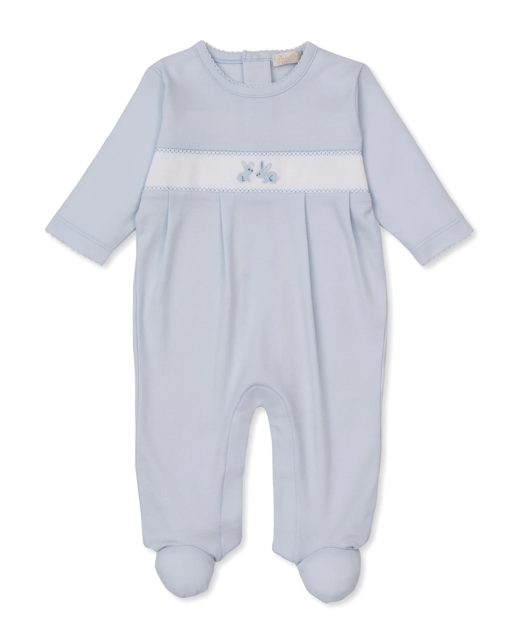 Premier Springtime Bunny Fun Blue Hand Emb. Footie