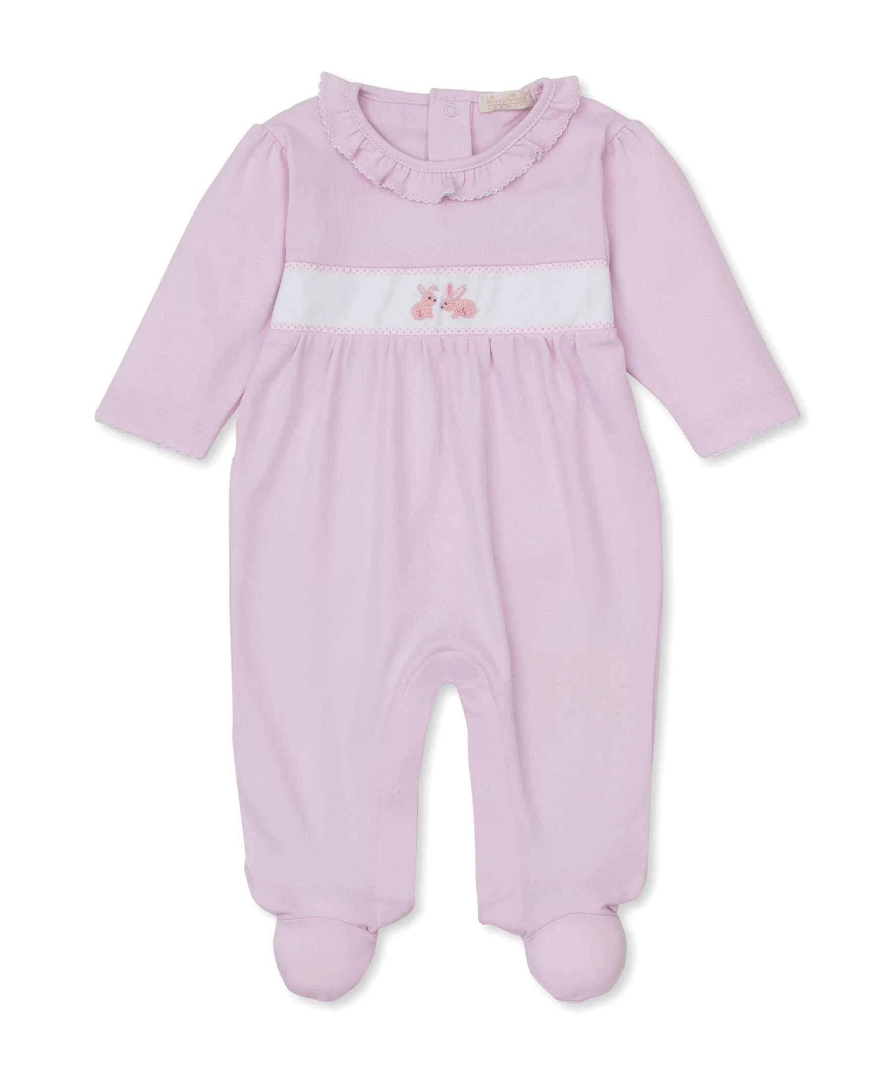 Premier Springtime Bunny Fun Pink Hand Emb. Footie