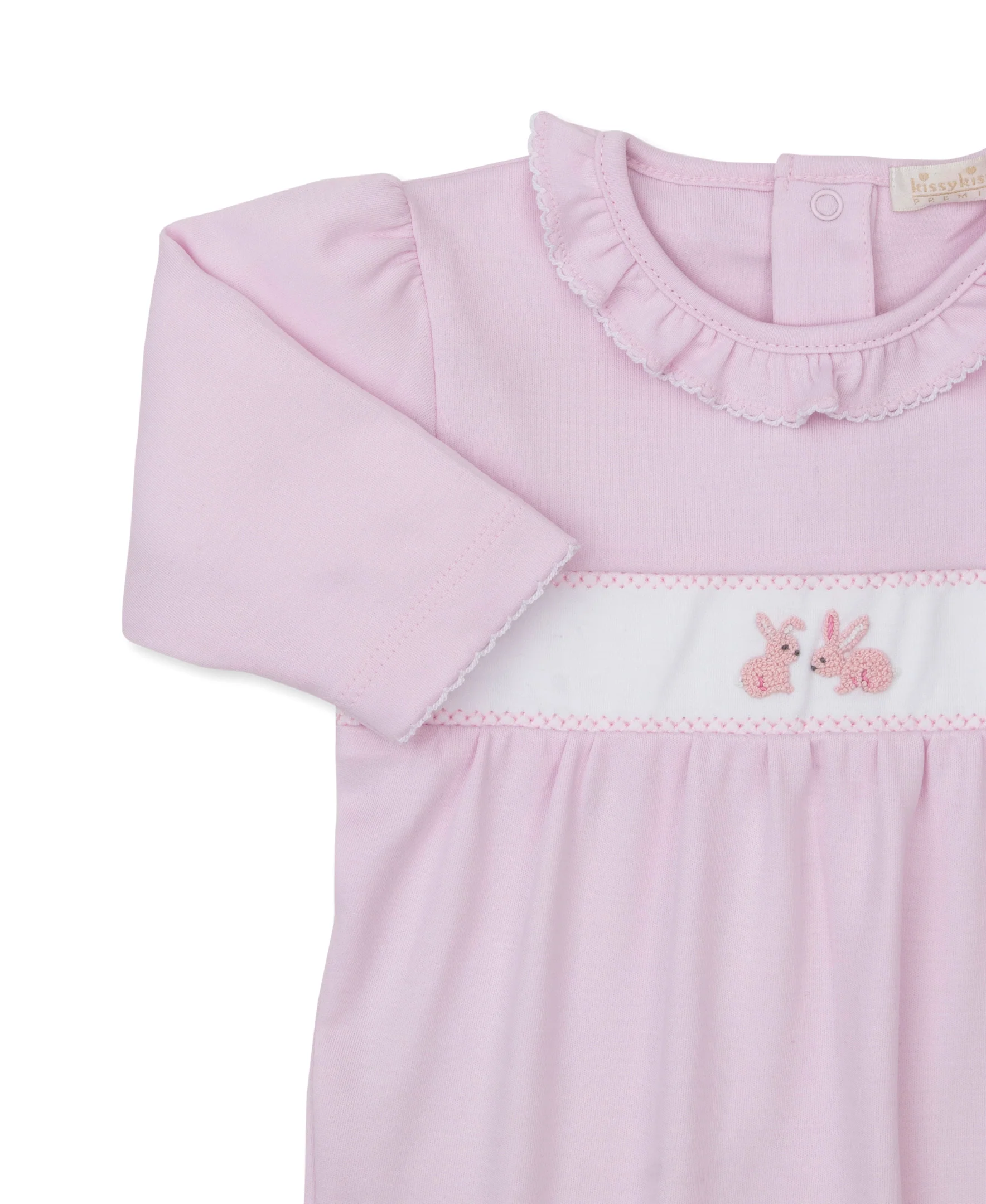 Premier Springtime Bunny Fun Pink Hand Emb. Footie - Image 2