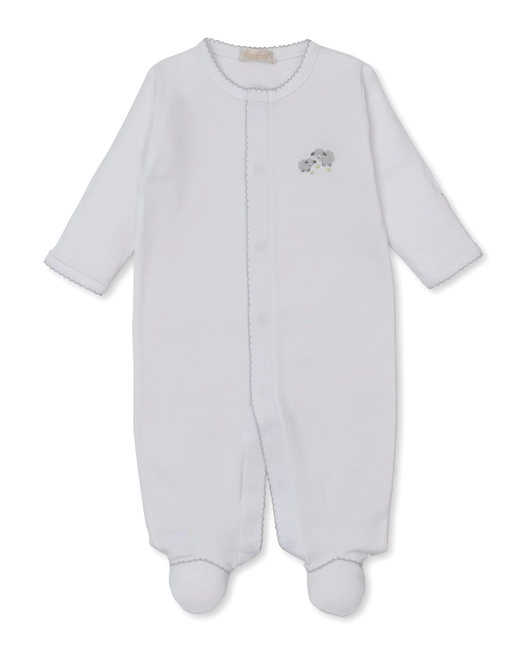 Premier Sweet Sheep White/Silver Hand Emb. Footie