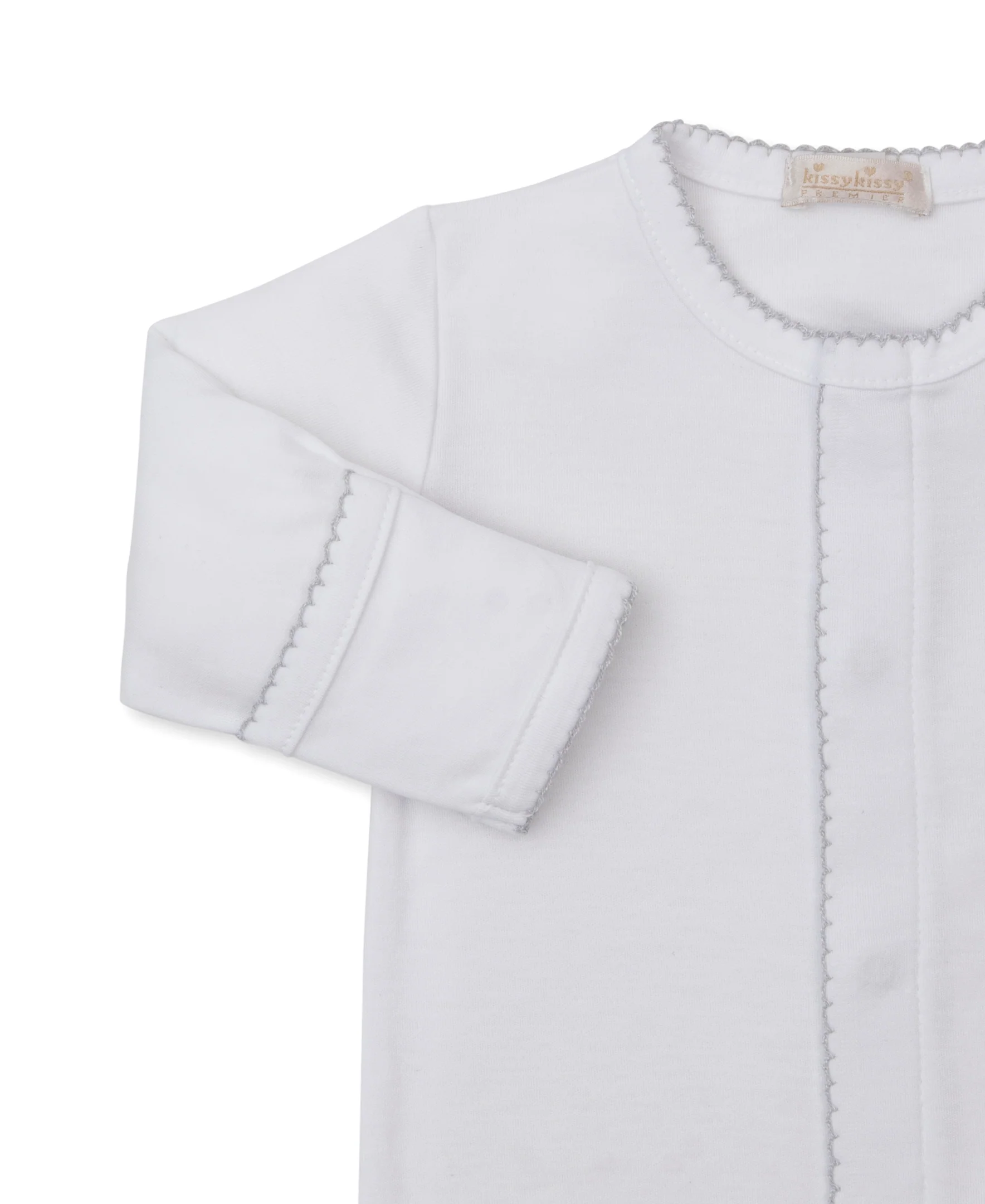 Premier Sweet Sheep White/Silver Hand Emb. Footie - Image 2