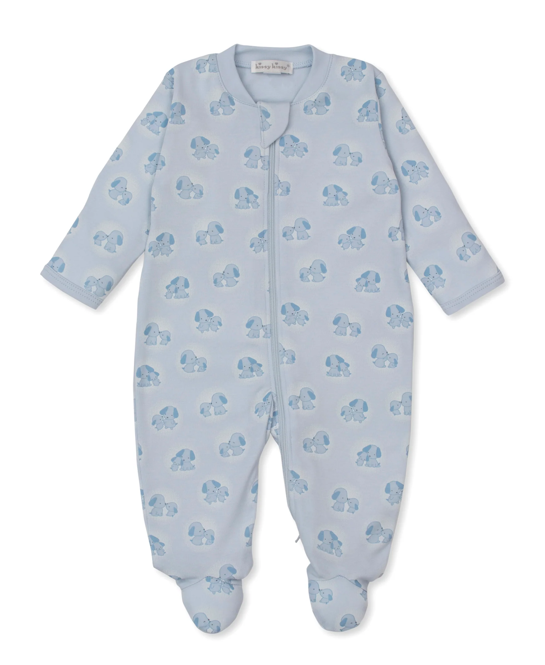 Puppy Family Blue Zip Footie - Image 2