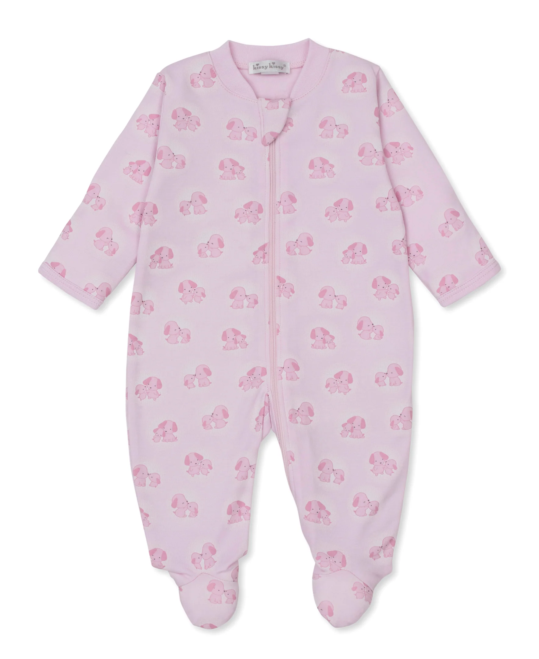 Puppy Family Pink Zip Footie - Image 2
