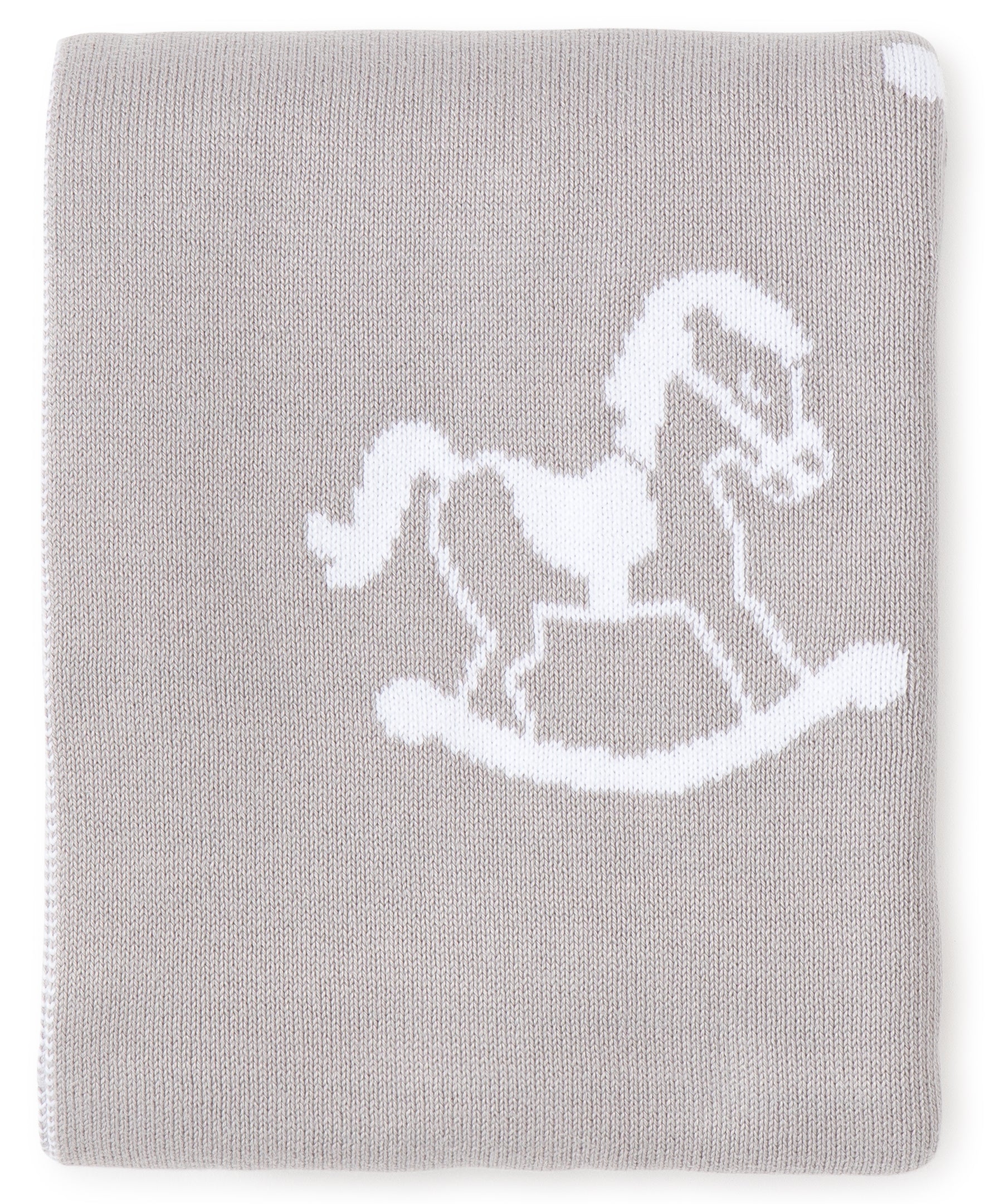 Silver Rocker Knit Novelty Blanket