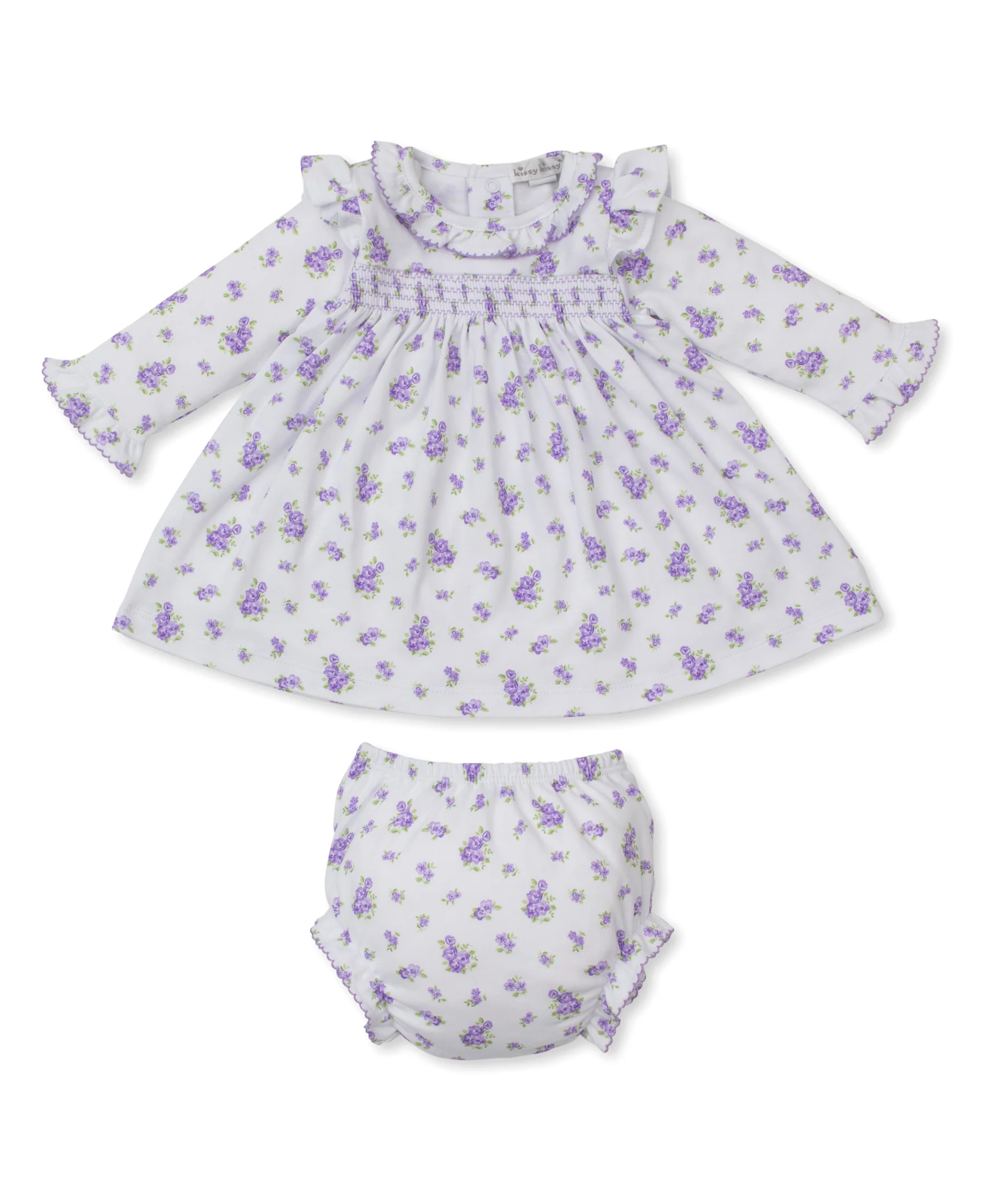 Roses and Blooms Lilac Smocked Dress Set