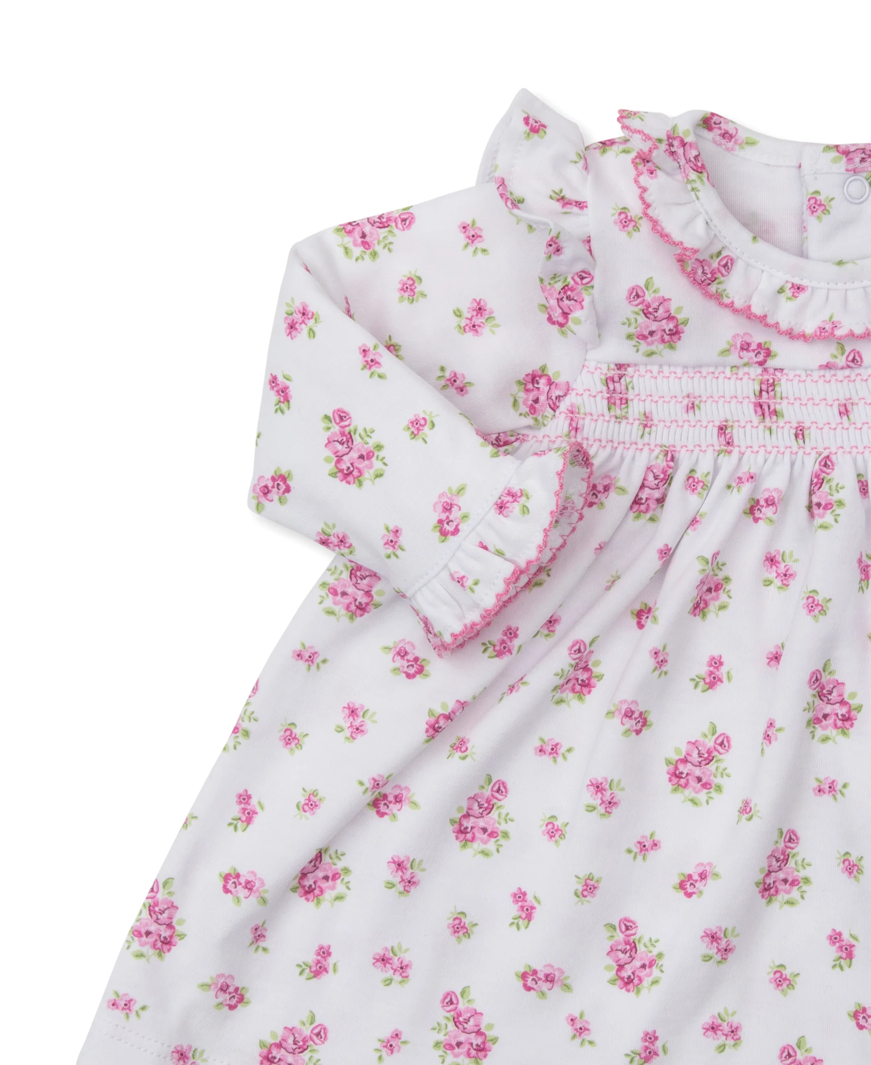 Roses and Blooms Pink Smocked Dress Set - Image 2
