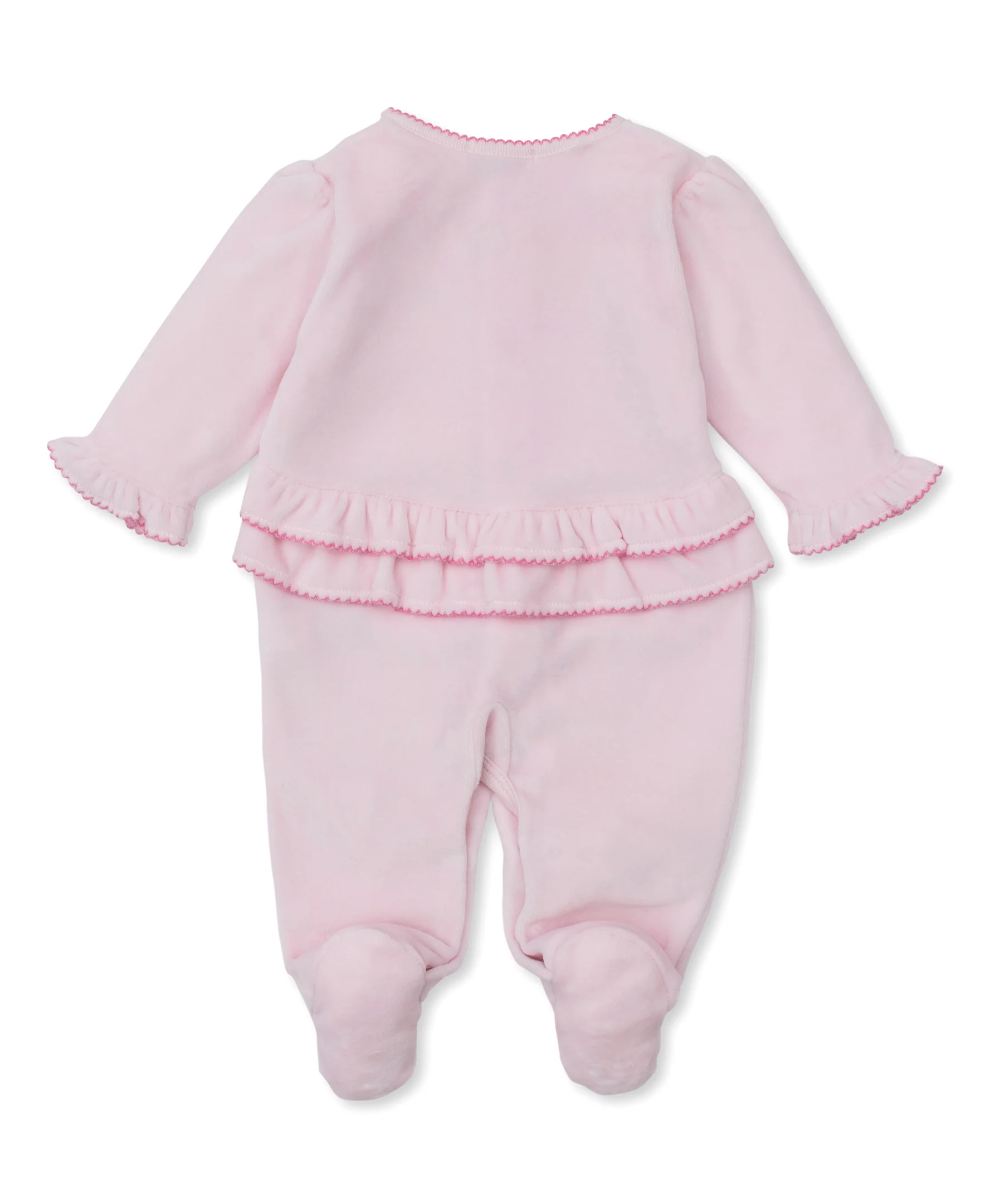 Roses and Blooms Pink Velour Footie - Image 2