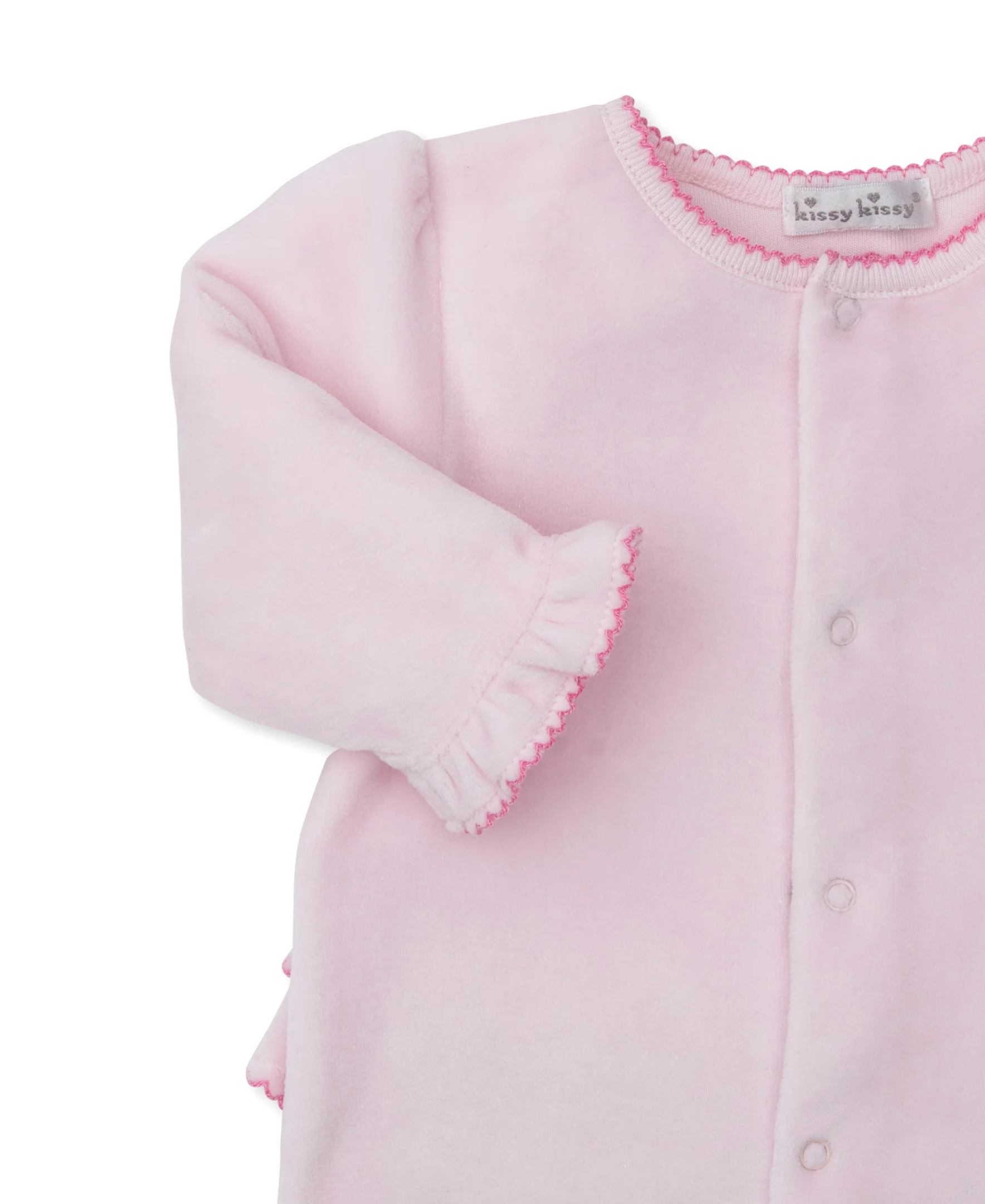Roses and Blooms Pink Velour Footie - Image 3