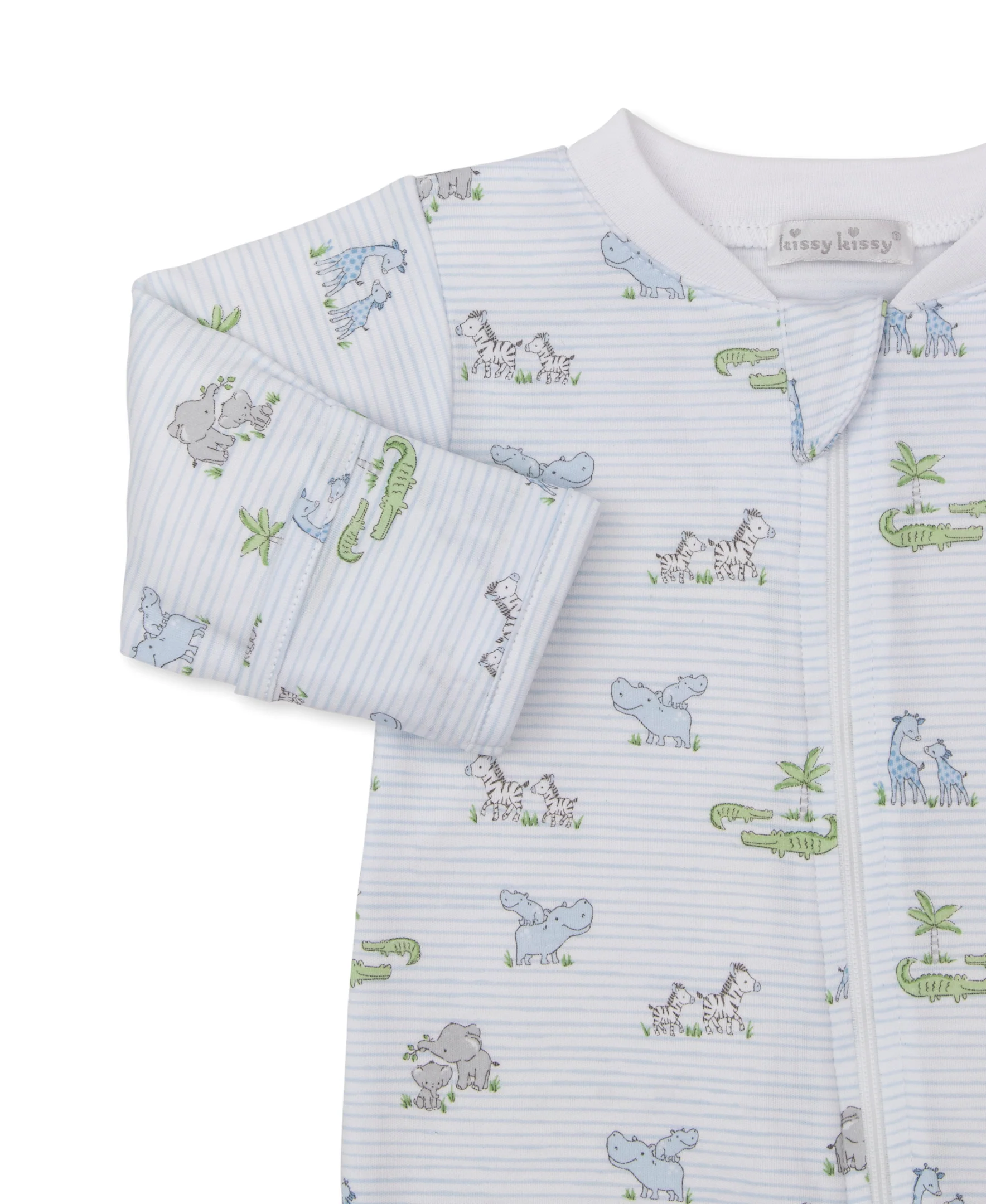 Safari Party Blue Zip Footie - Image 2