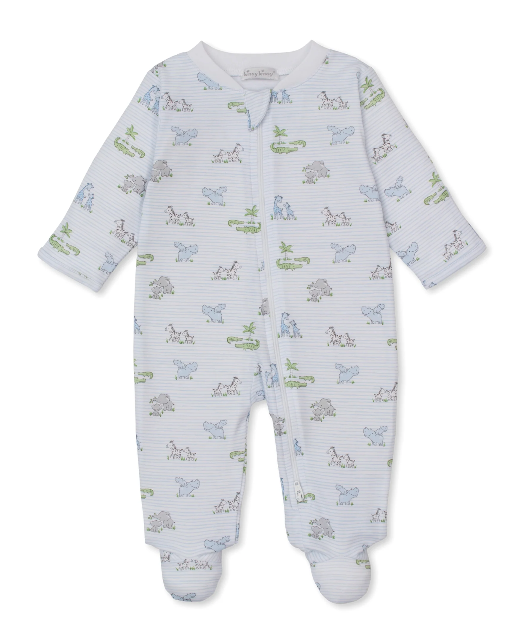 Safari Party Blue Zip Footie - Image 3