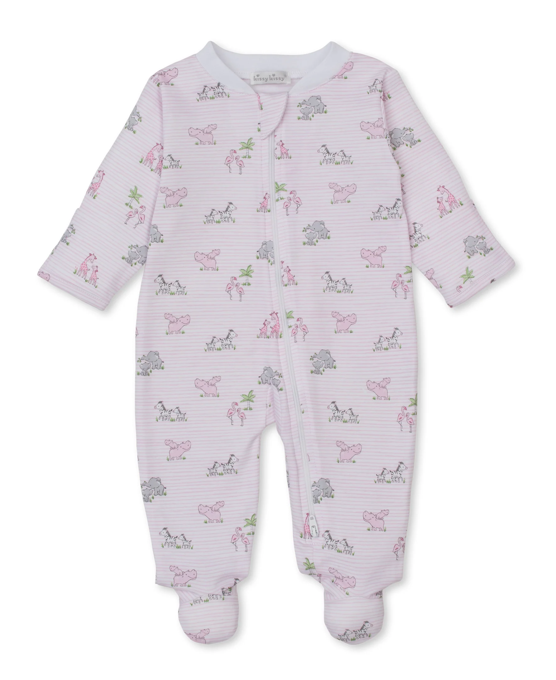 Safari Party Pink Zip Footie - Image 3