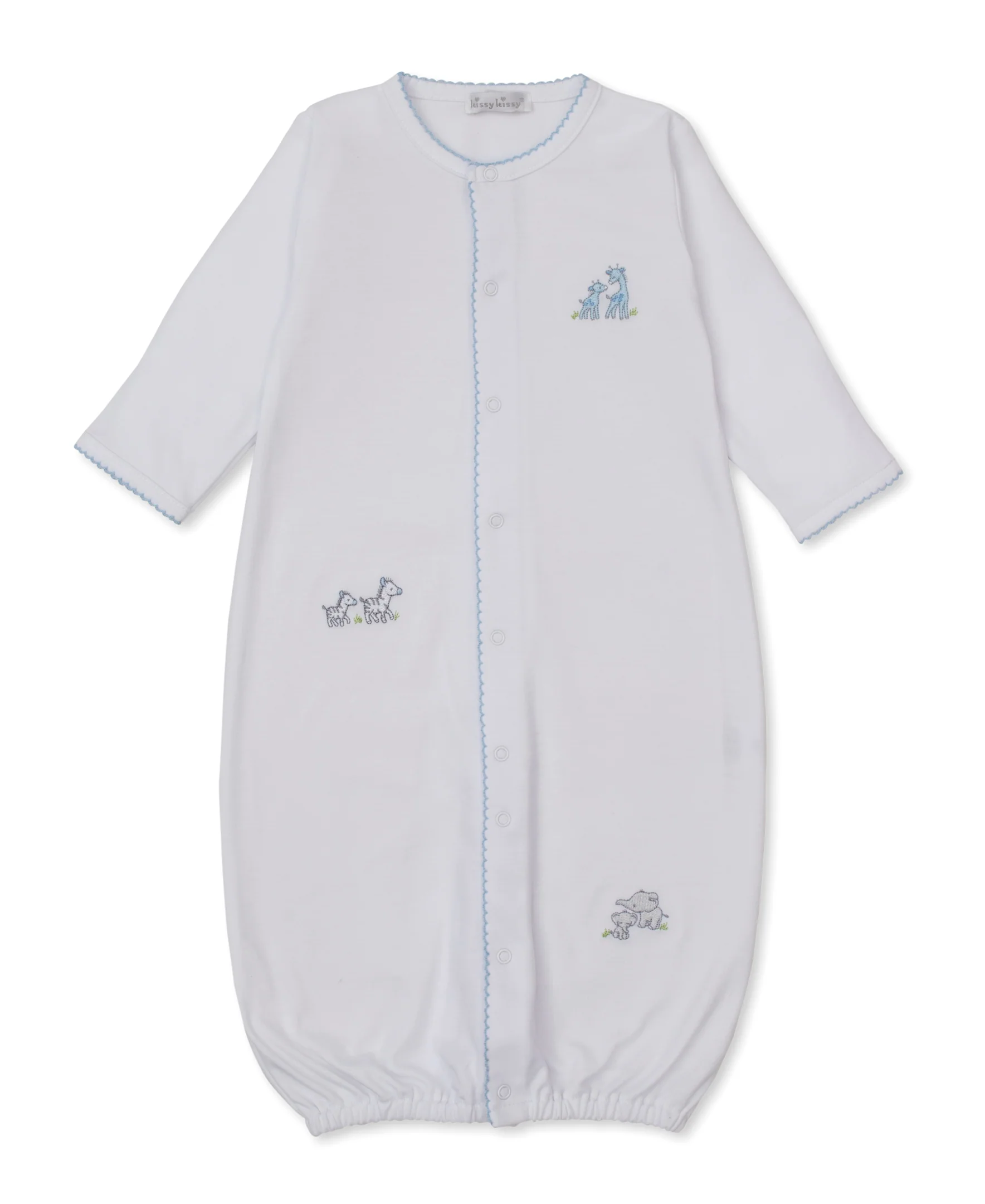 Safari Party White/Blue Convertible Gown