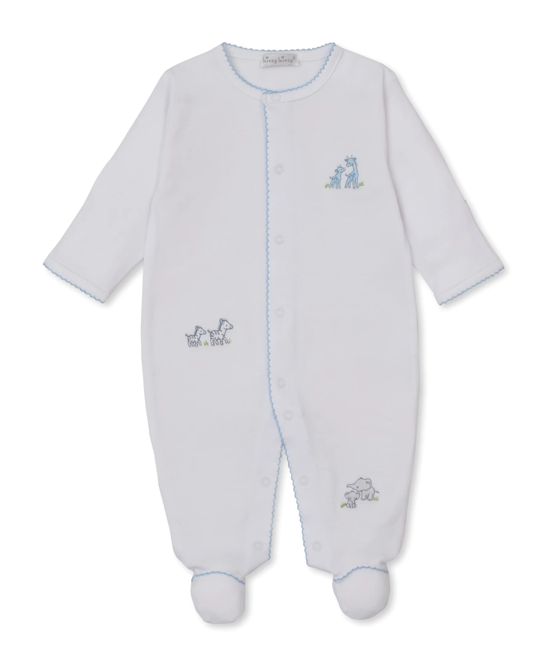 Safari Party White/Blue Footie - Image 3