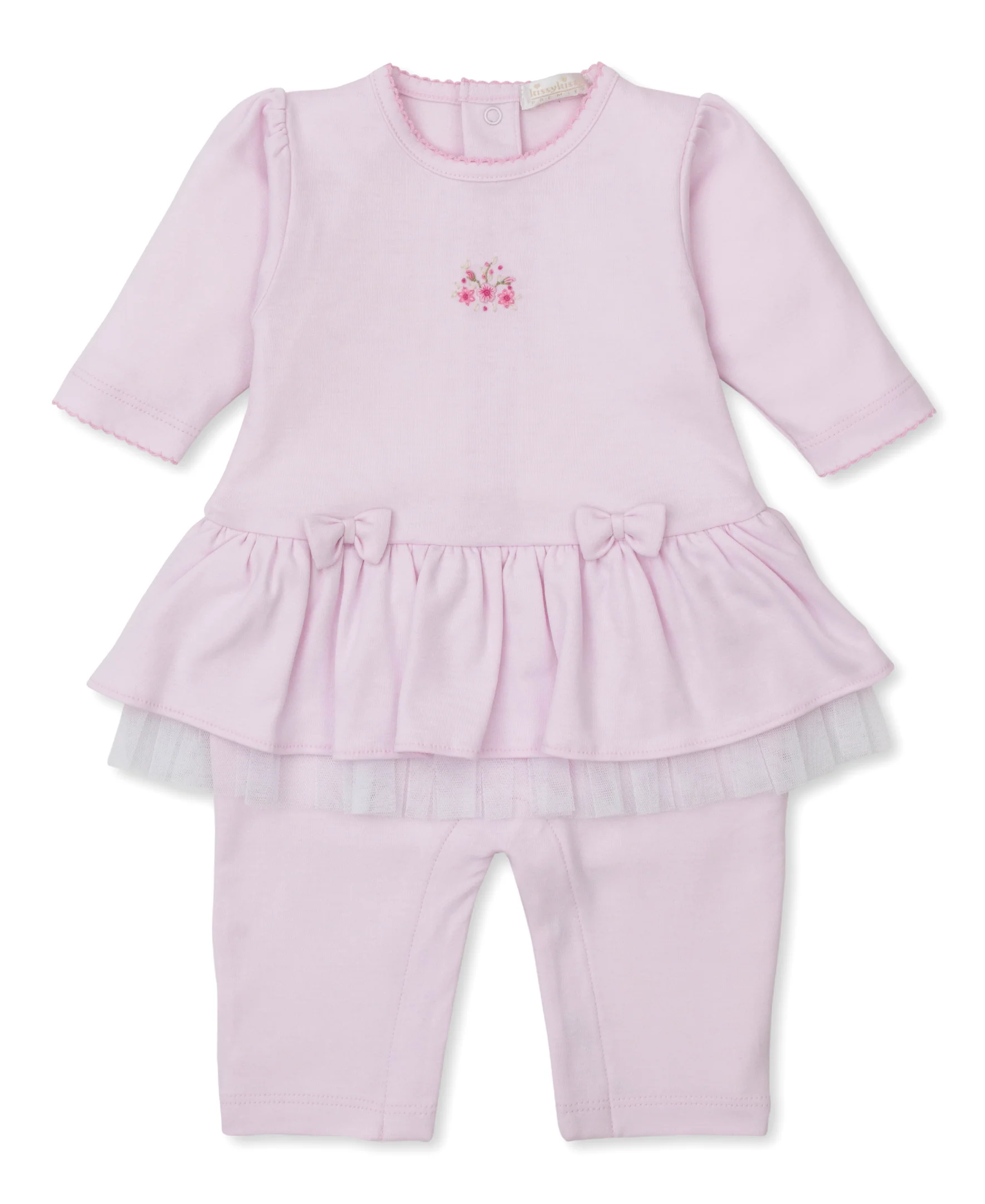 SCE Rose Blooms Pink Hand Emb. Playsuit