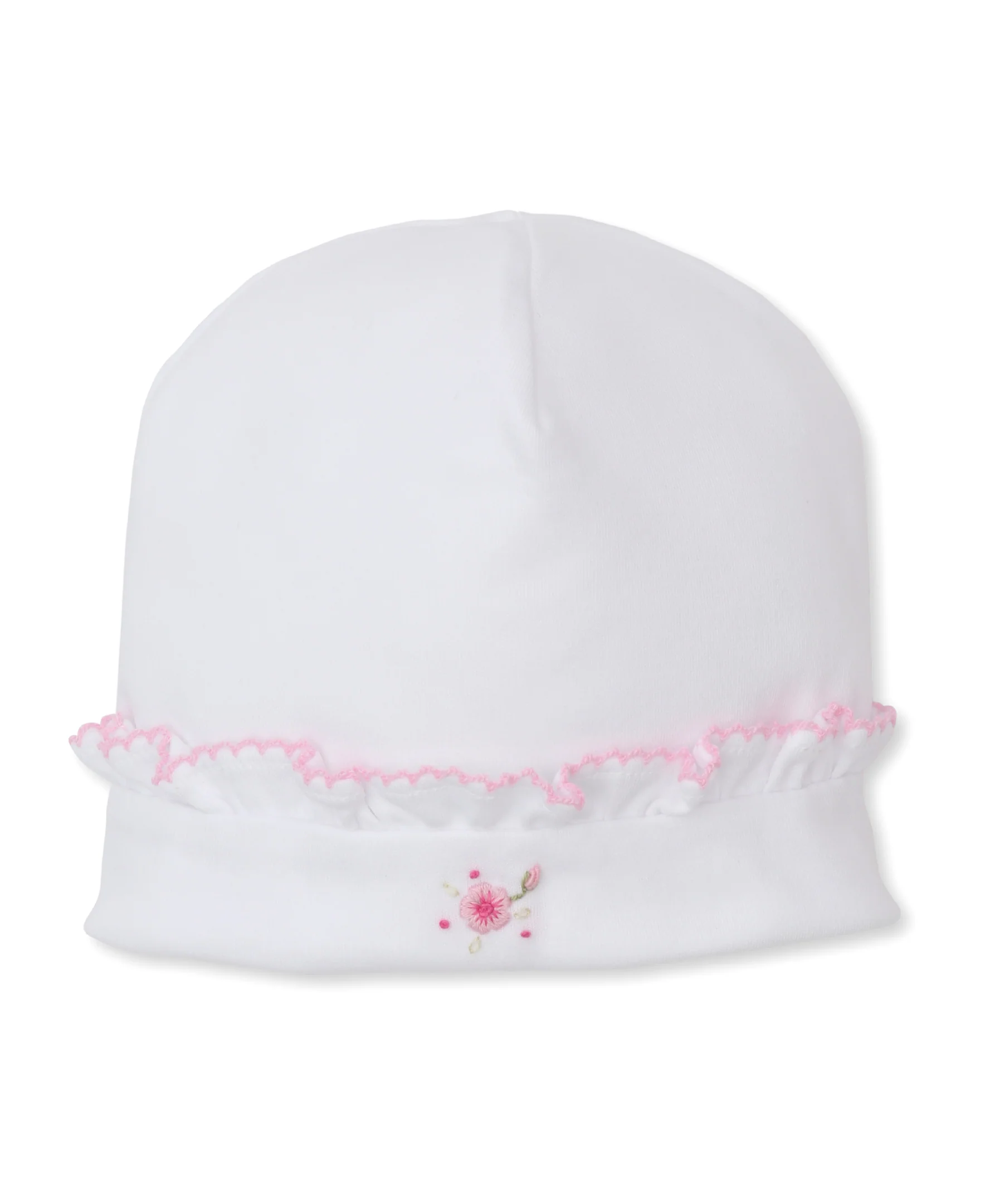 SCE Rose Blooms White/Pink Hand Emb. Hat