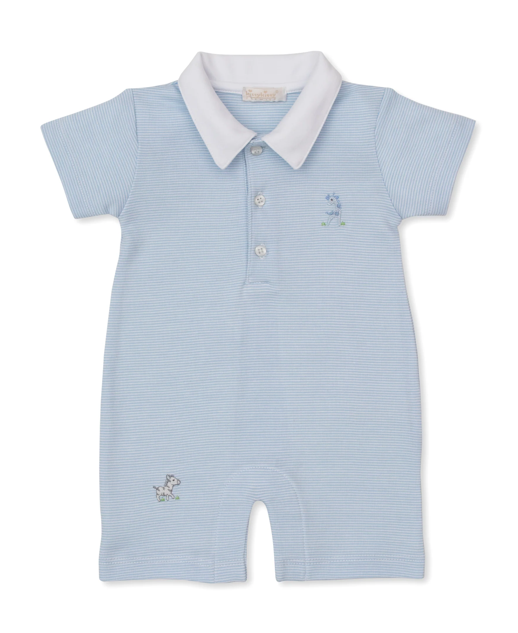 SCE Safari Party Blue Hand Emb. Short Playsuit