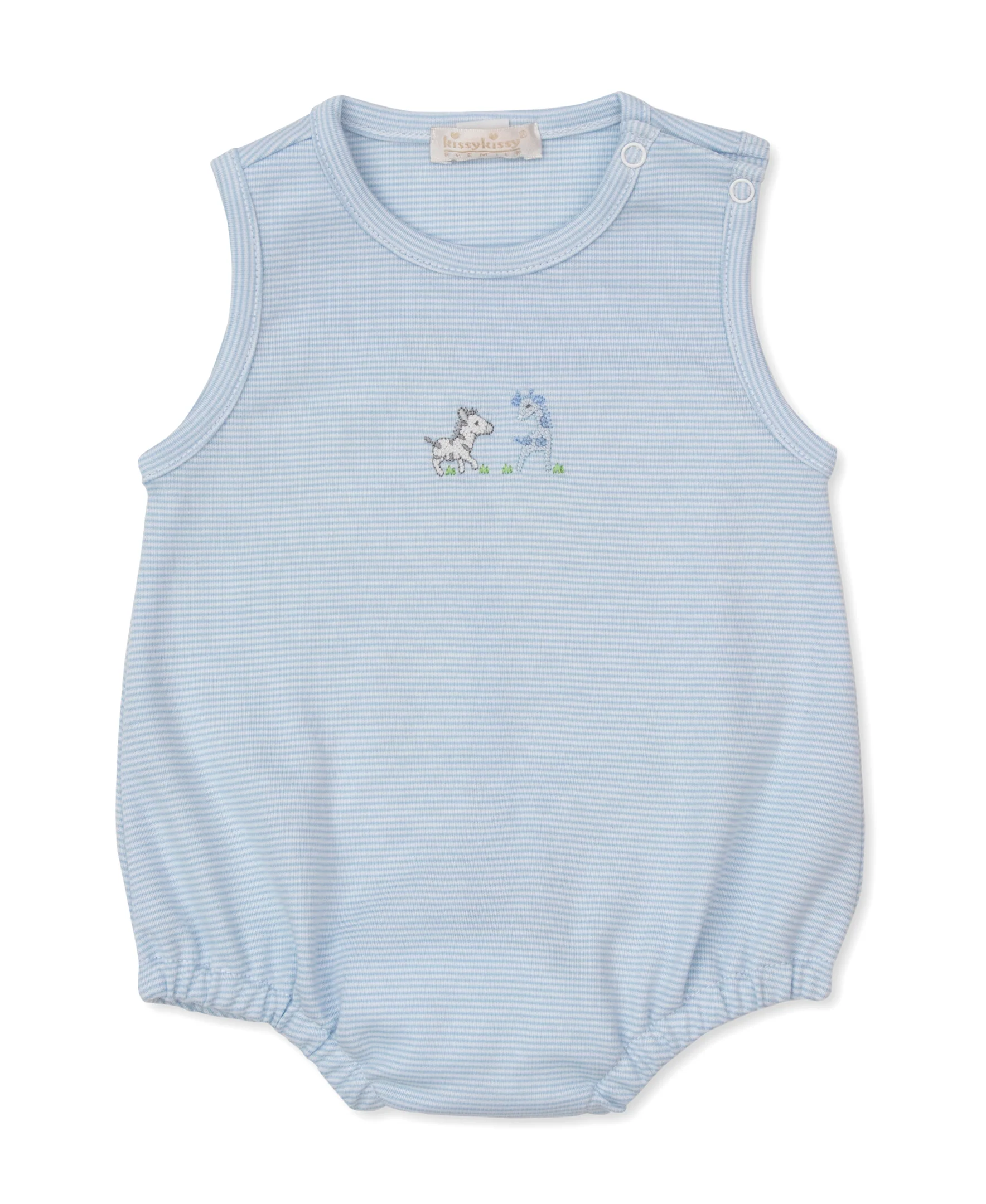 SCE Safari Party Blue Hand Emb. Stripe Bubble