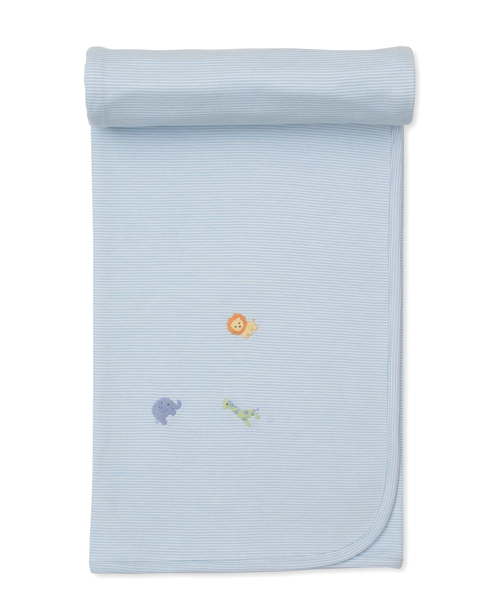 SCE Safari Wild Blue Stripe Hand Emb. Blanket