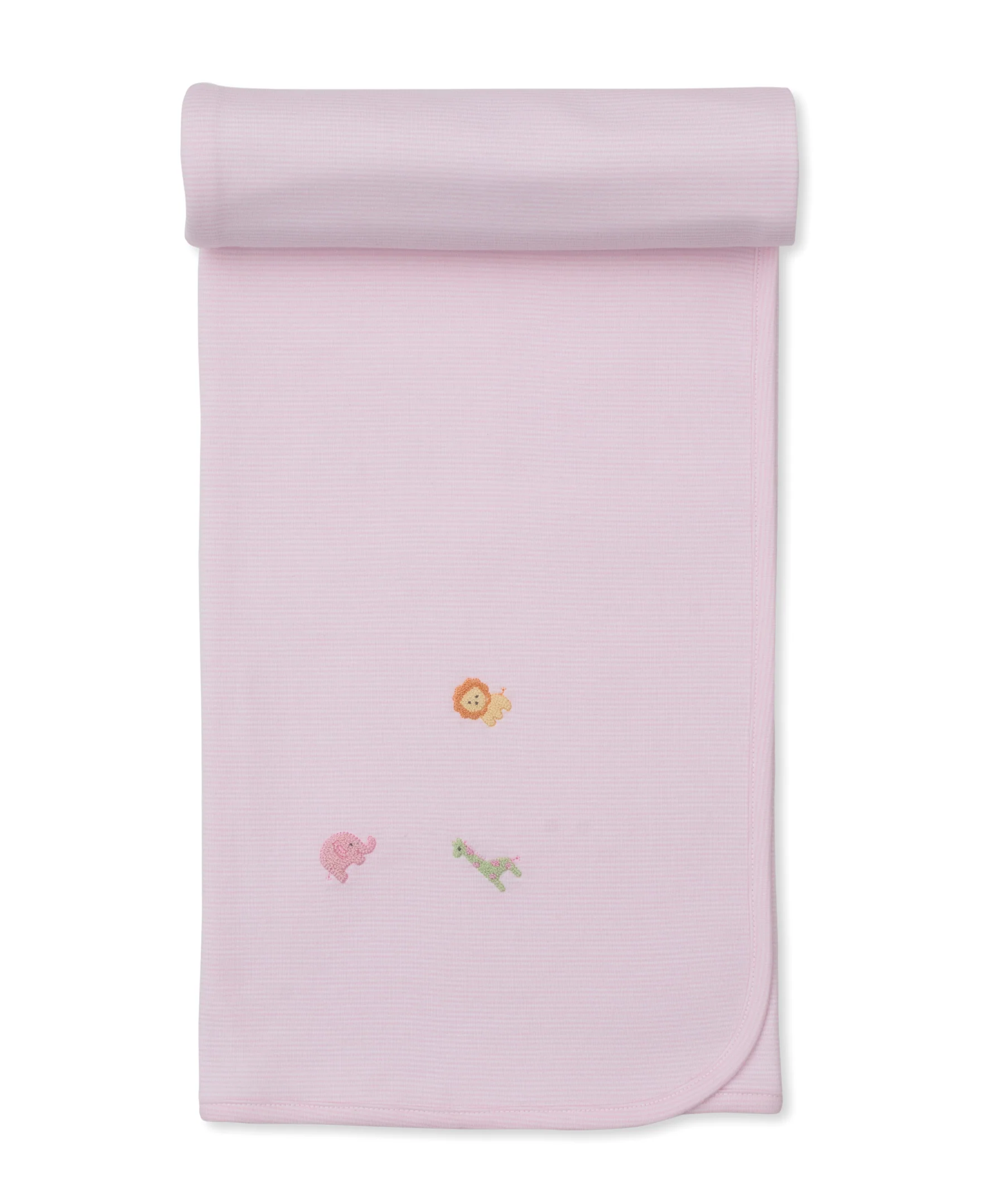 SCE Safari Wild Pink Stripe Hand Emb. Blanket