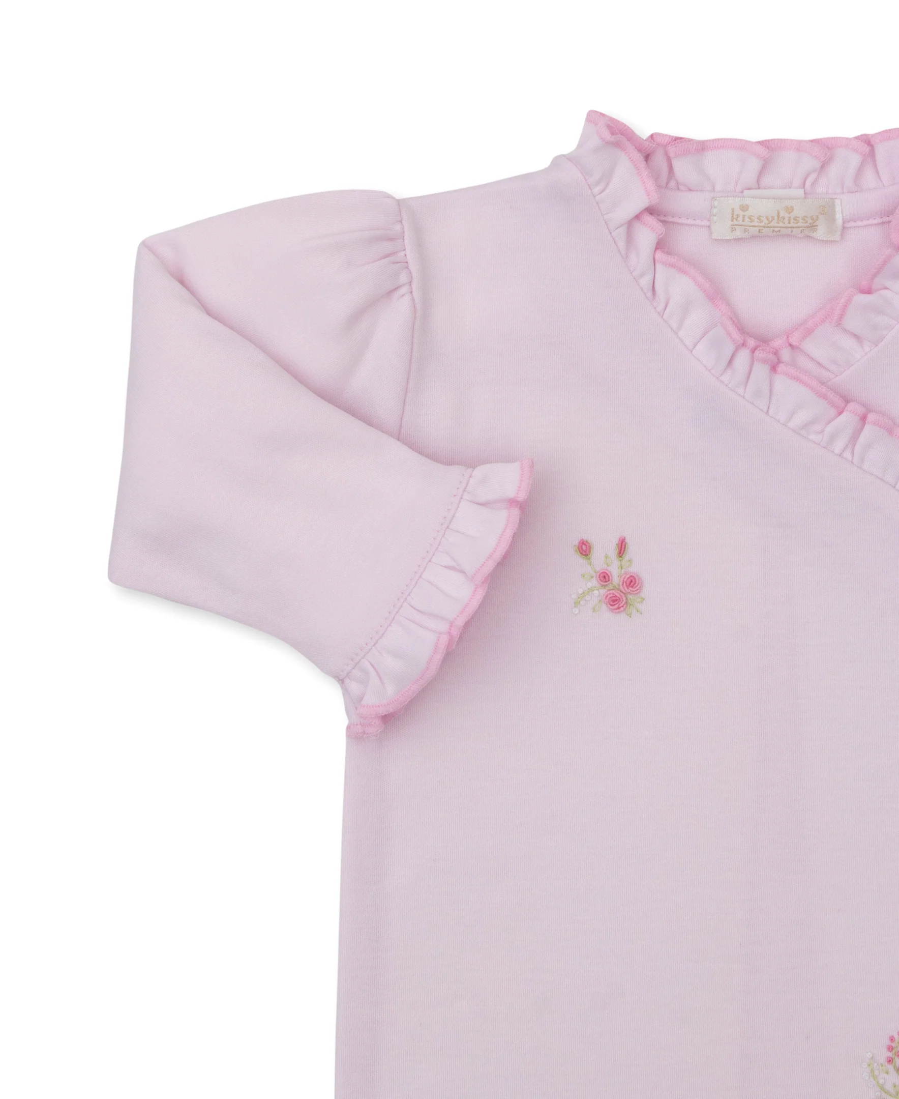 SCE Victorian Roses Pink Hand Emb. Footie - Image 2