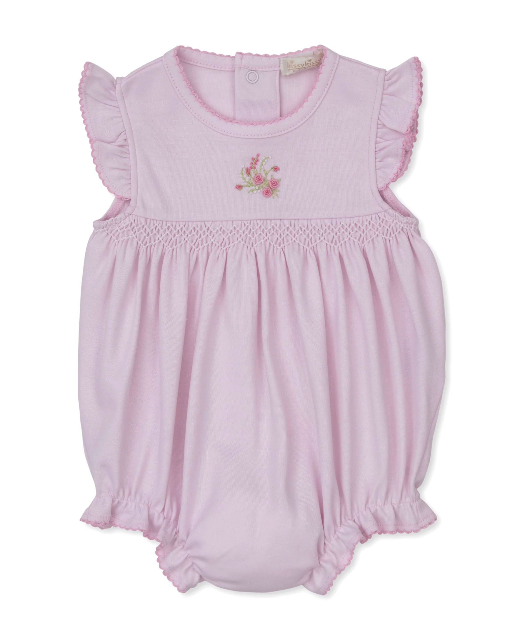 SCE Victorian Roses Pink Hand Smocked Bubble - Image 2
