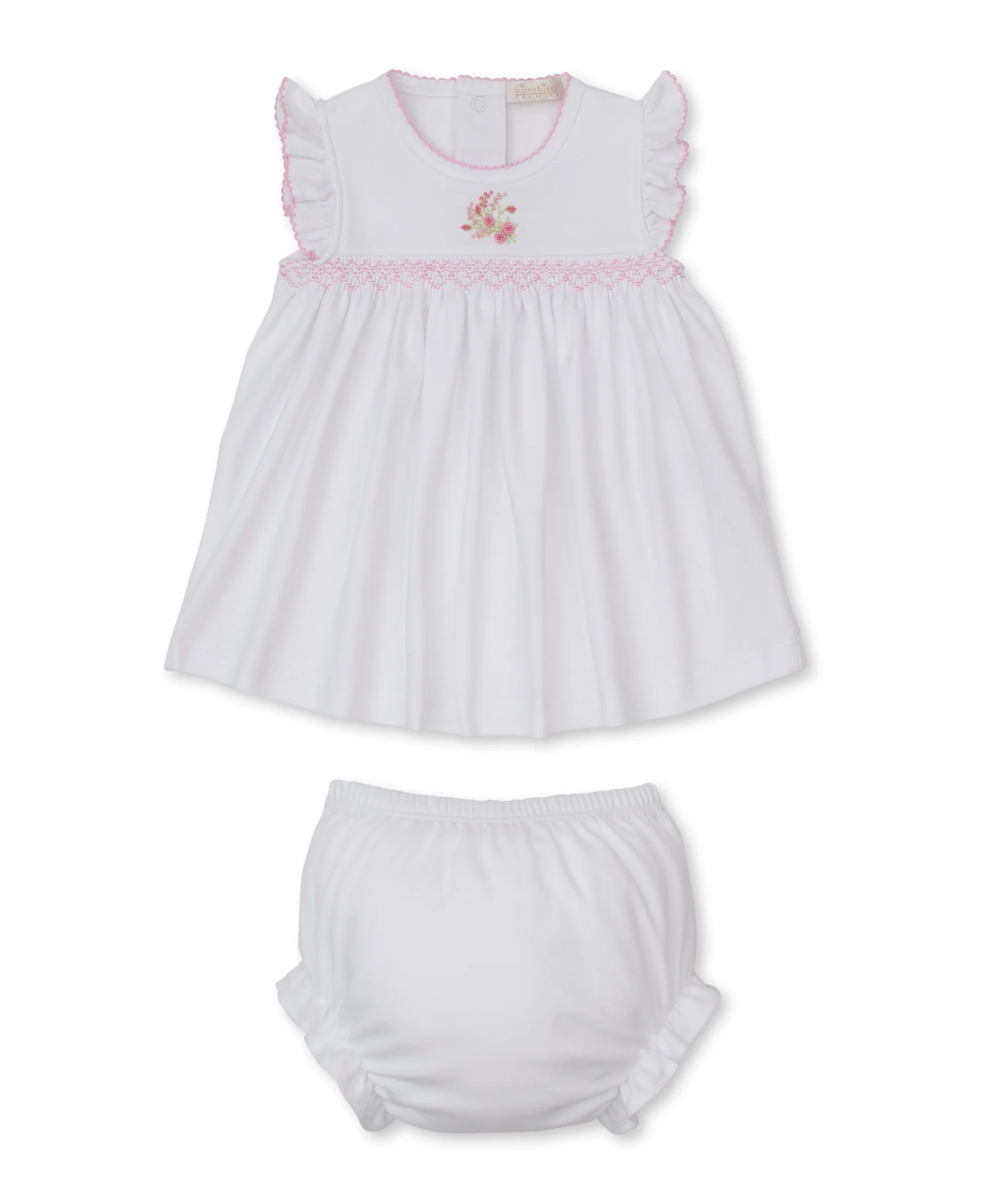 SCE Victorian Roses White Hand Smocked Dress Set - Image 2
