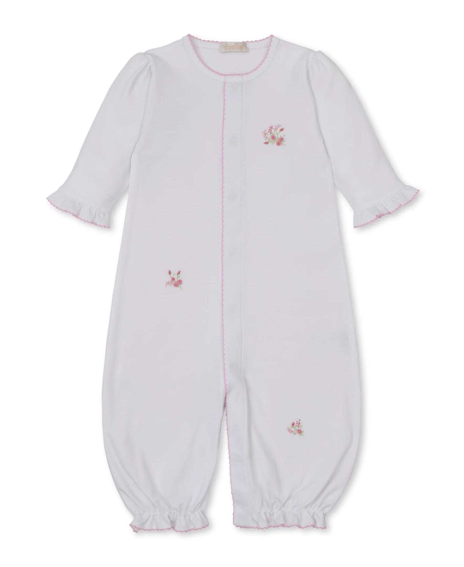 SCE Victorian Roses White/Pink Hand Emb. Conv. Gown - Image 2