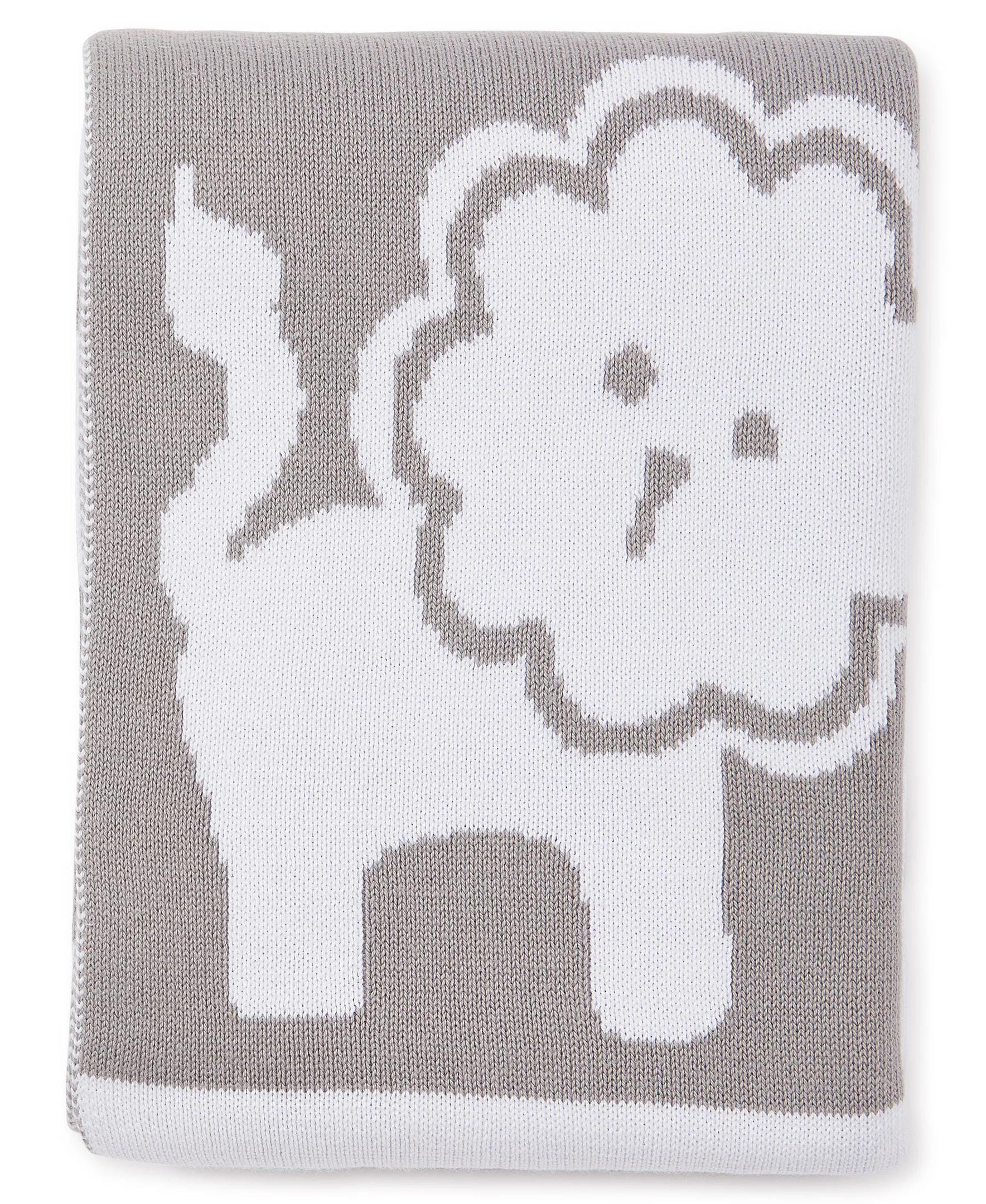 Silver Jungle Knit Novelty Blanket