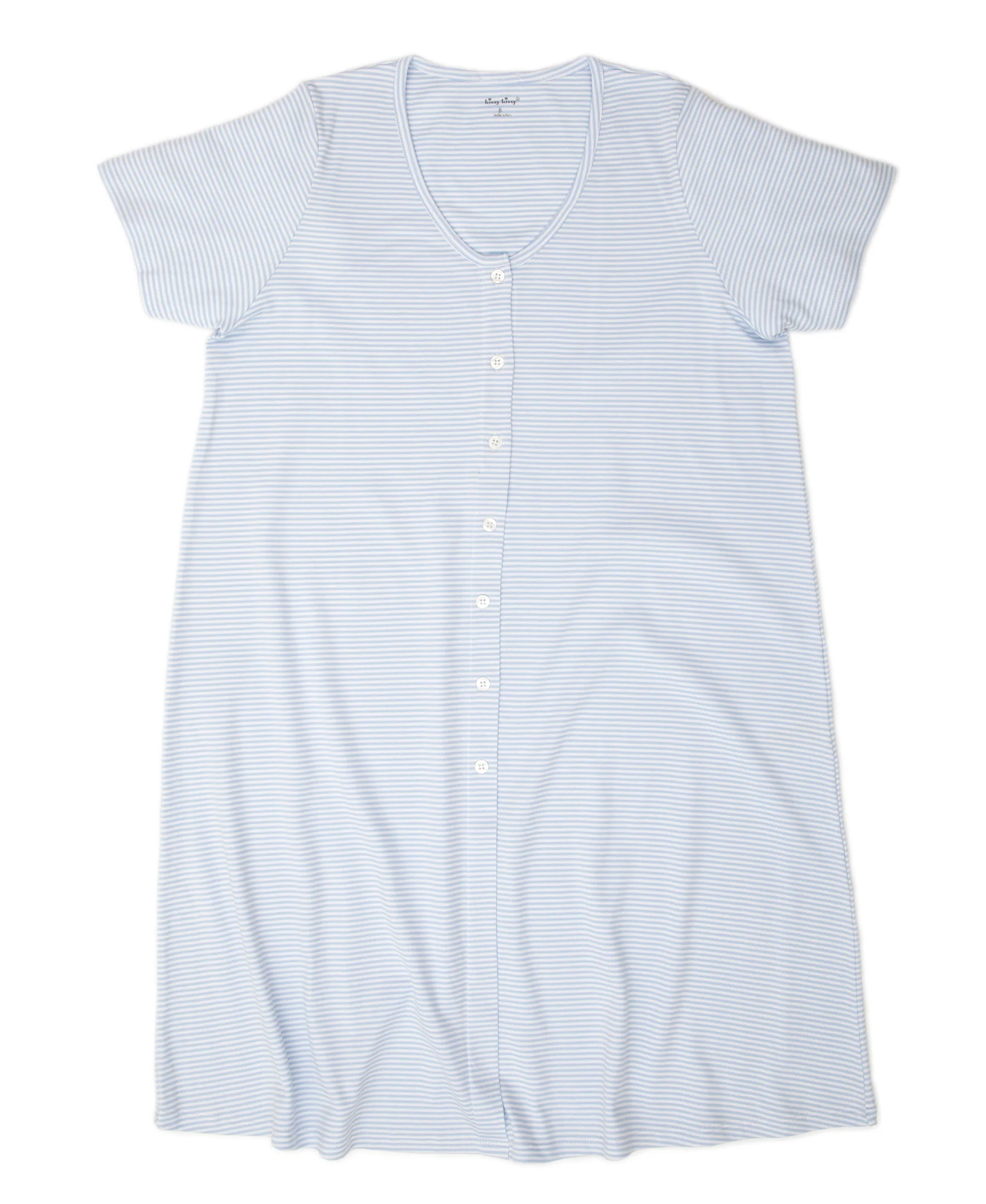 Simple Stripes Blue Adult Nightgown - Image 2