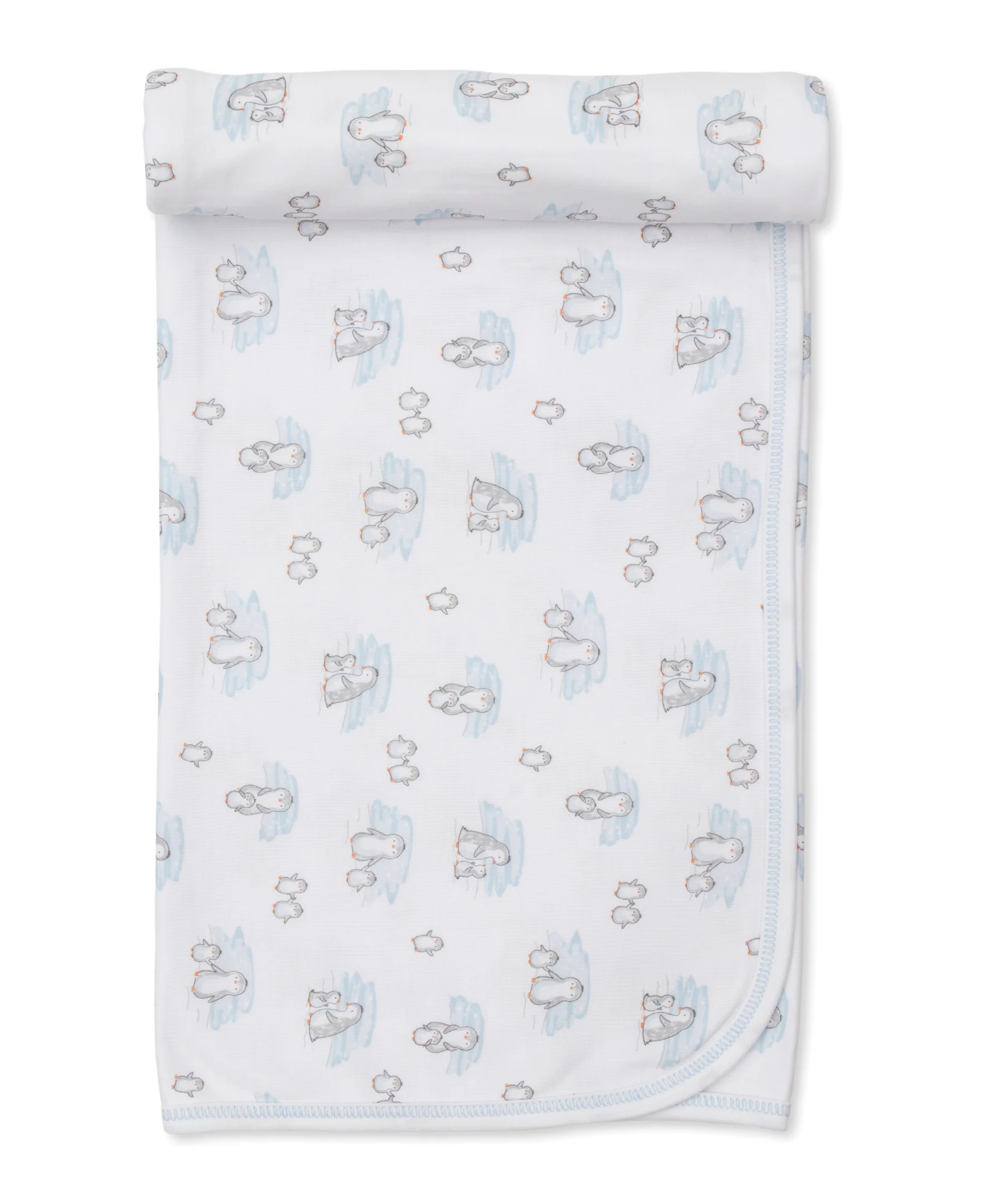 Snow Happy Penguins Blue Blanket
