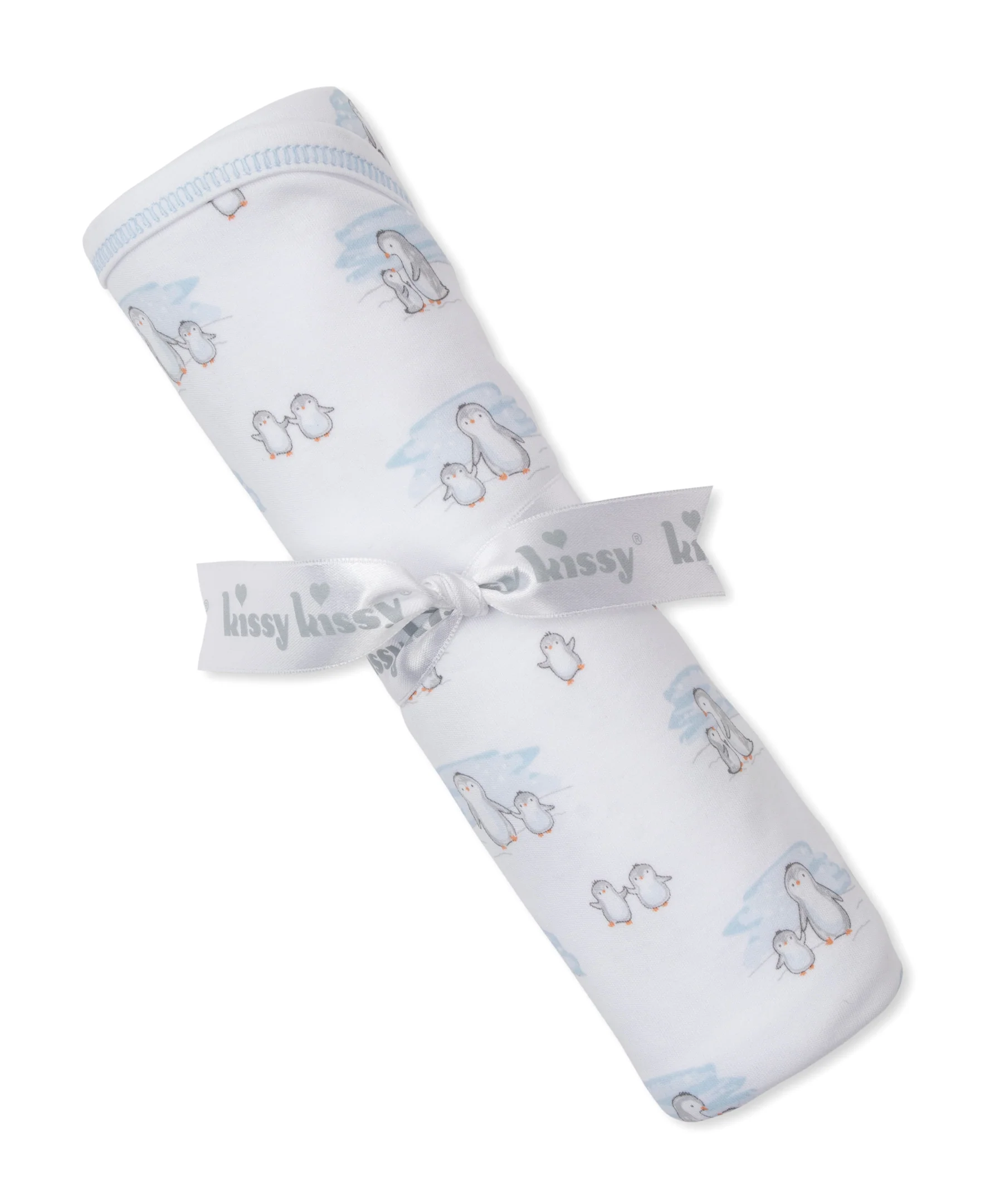 Snow Happy Penguins Blue Blanket - Image 2