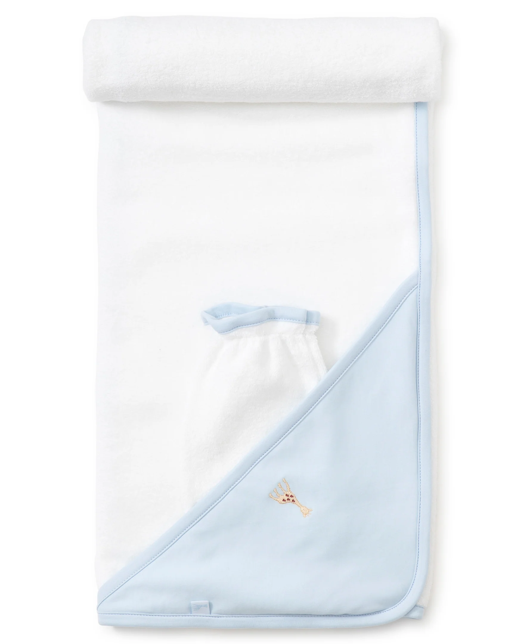 Sophie la girafe Blue Hooded Towel & Mitt Set