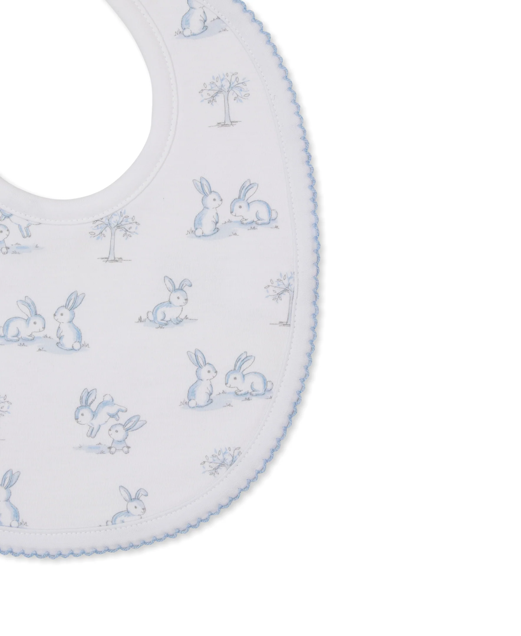 Springtime Bunny Fun Blue Bib - Image 2