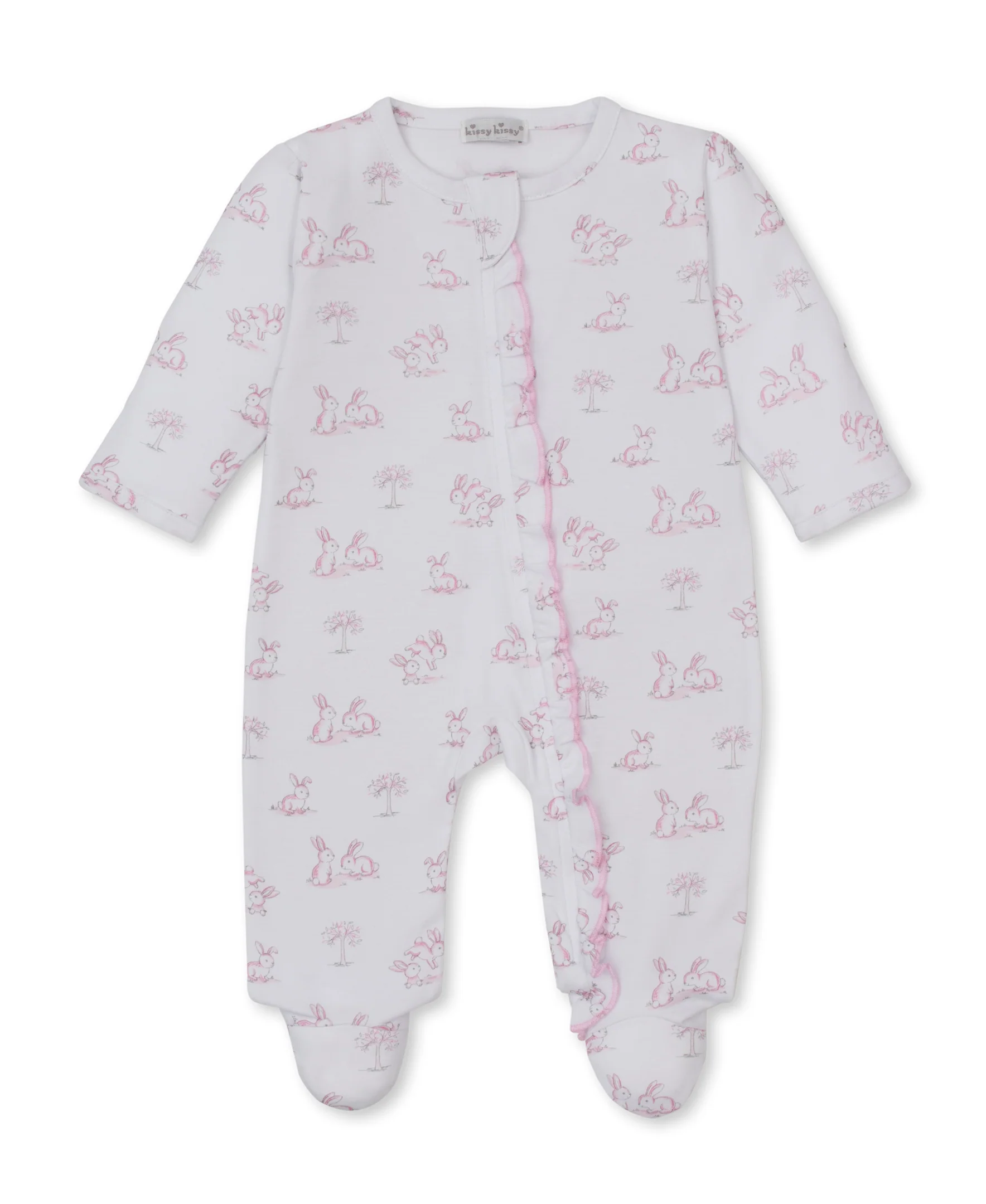 Springtime Bunny Fun Pink Zip Footie - Image 3