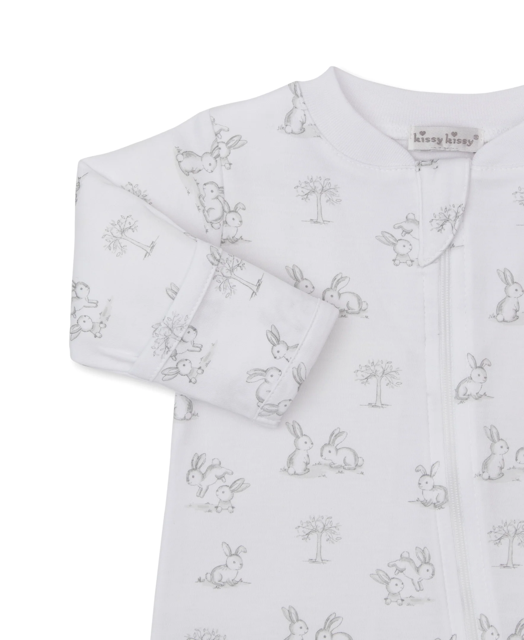 Springtime Bunny Fun Silver Zip Footie - Image 2