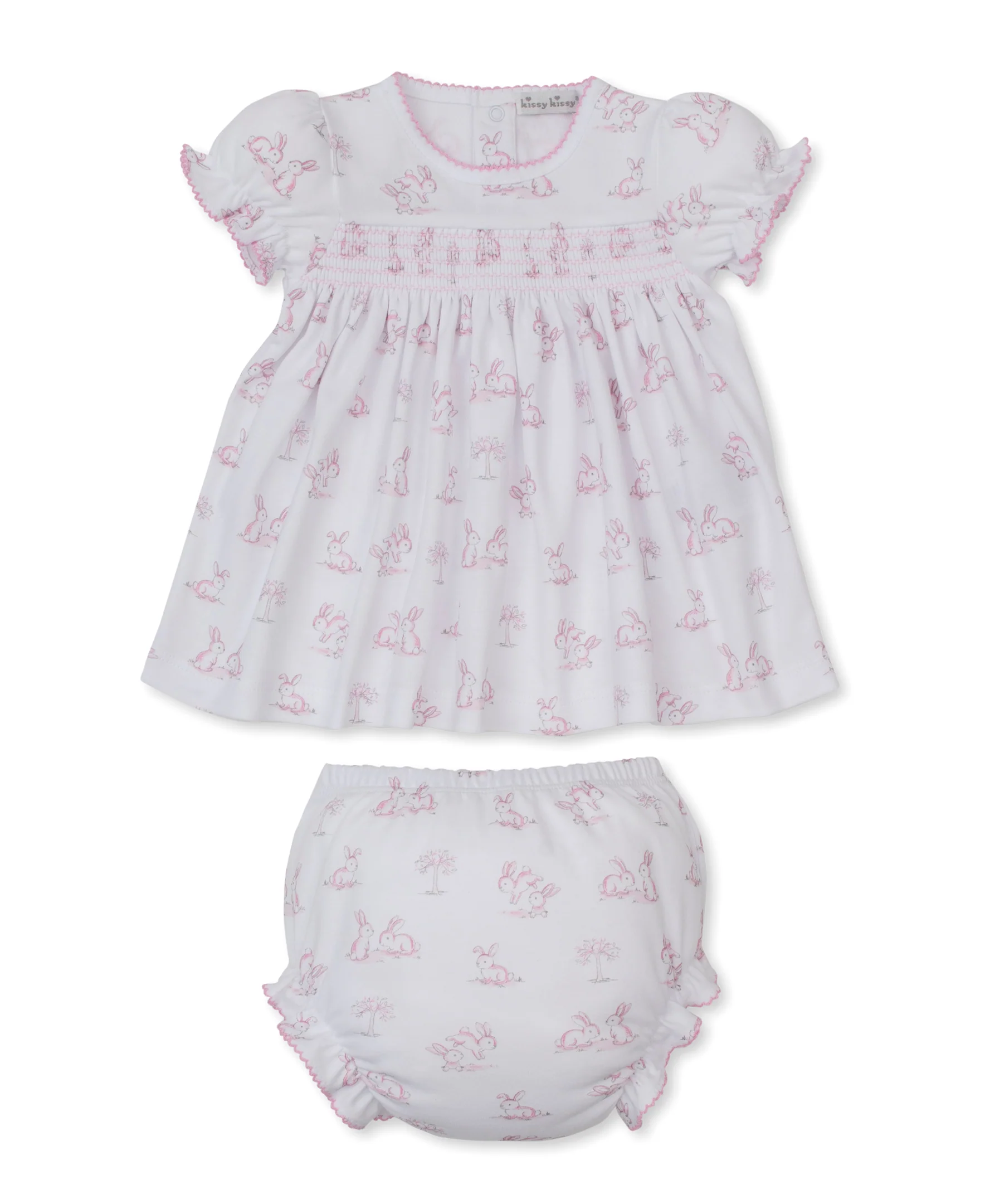 Springtime Bunny Fun Smocked Dress Set
