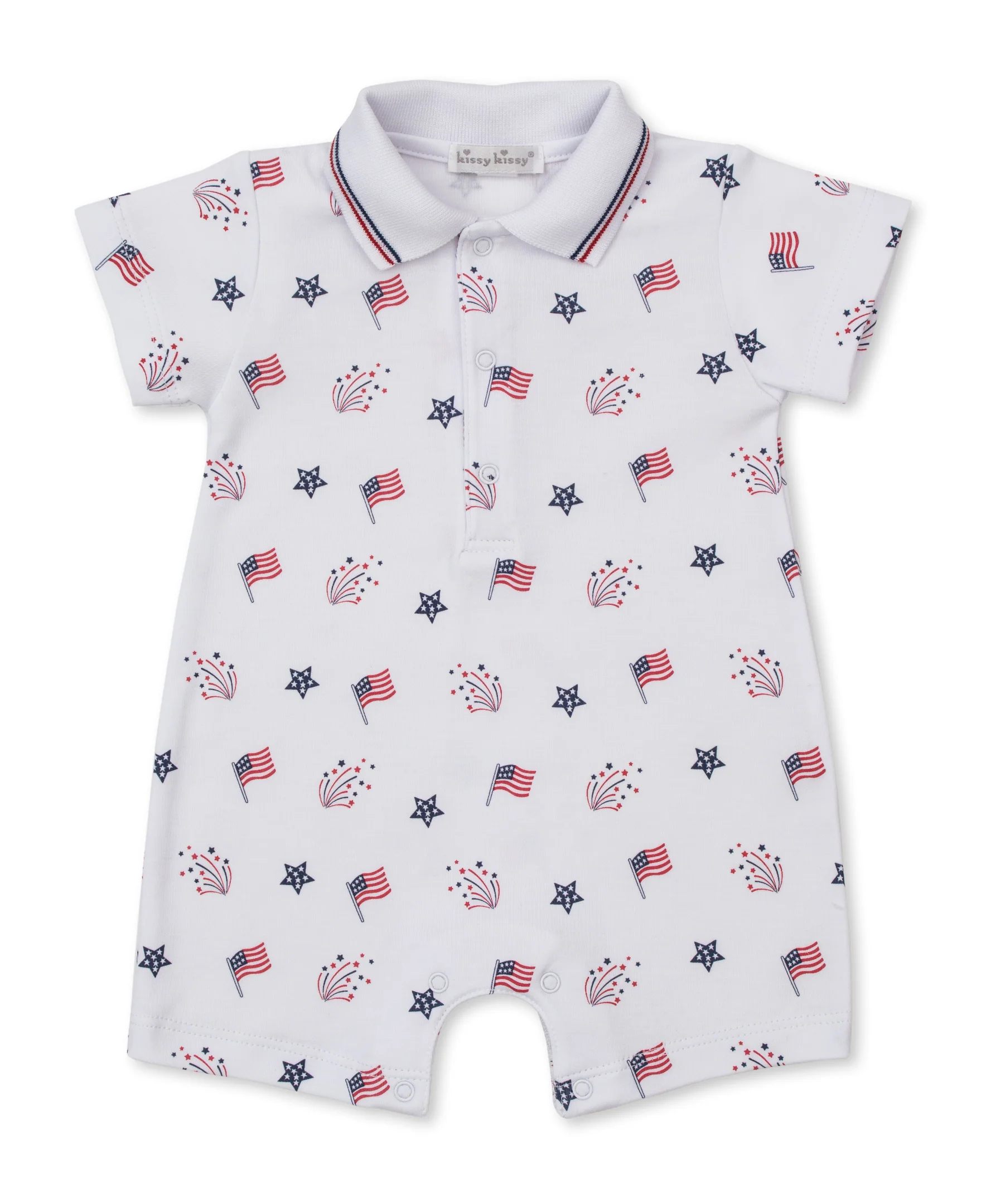Star-Spangled Freedom Short Playsuit w/ Collar - Image 3