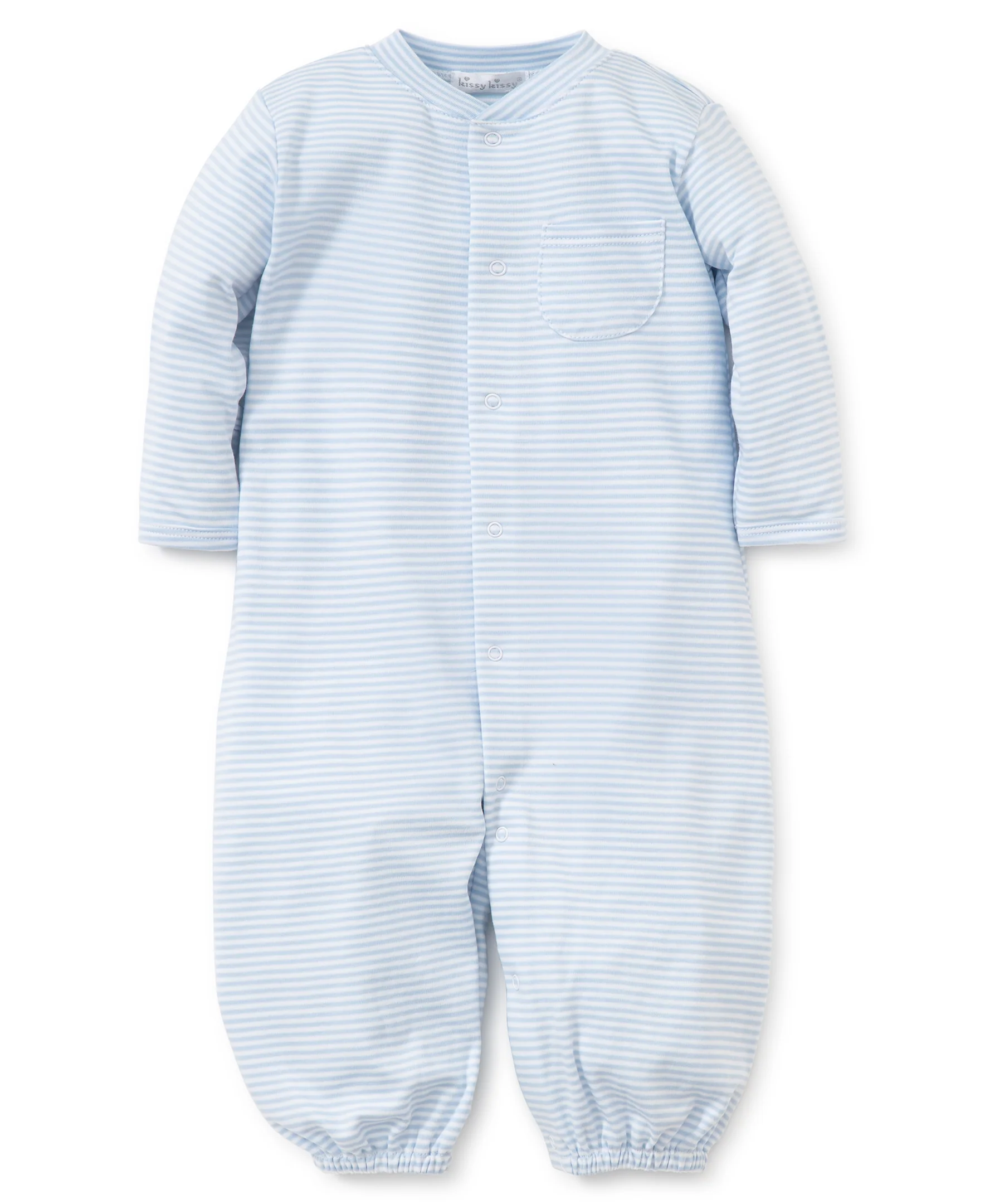 Simple Stripes Blue Convertible Gown - Image 2