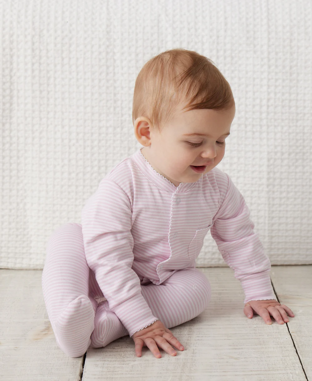 Simple Stripes Pink Footie