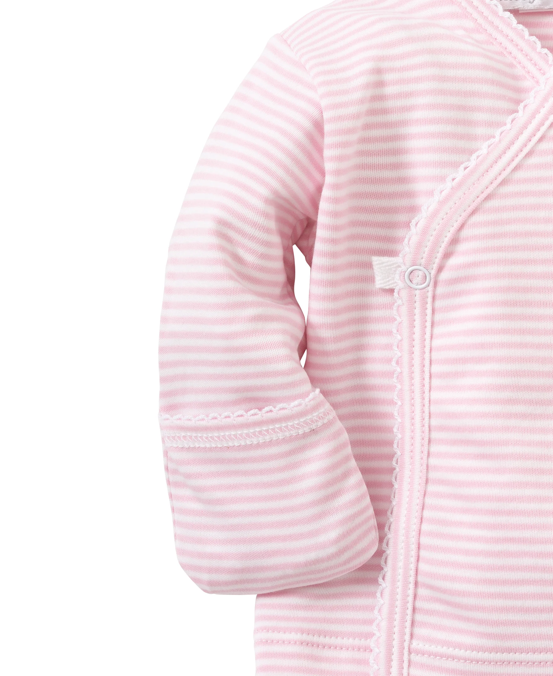 Simple Stripes Pink Long Sleeve Cross Tee - Image 2