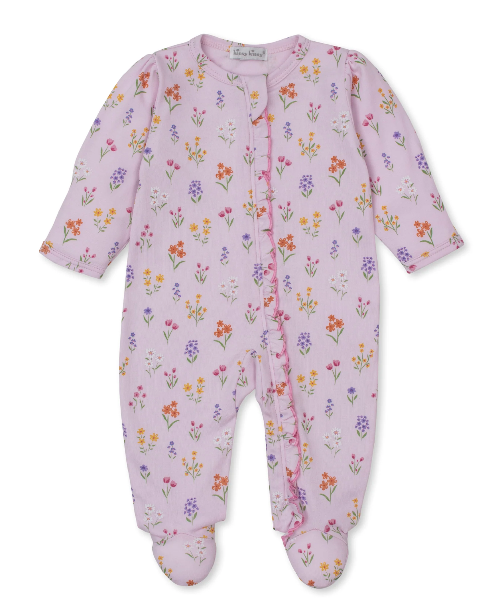 Summer Wildflowers Pink Zip Footie - Image 3