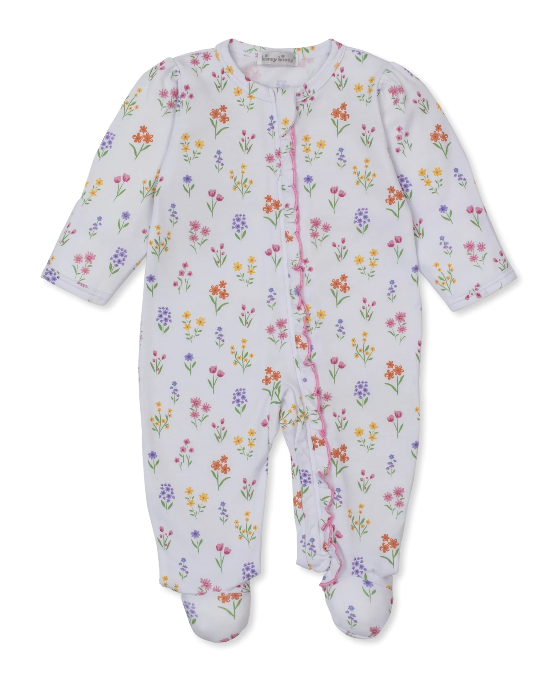 Summer Wildflowers White Zip Footie - Image 3