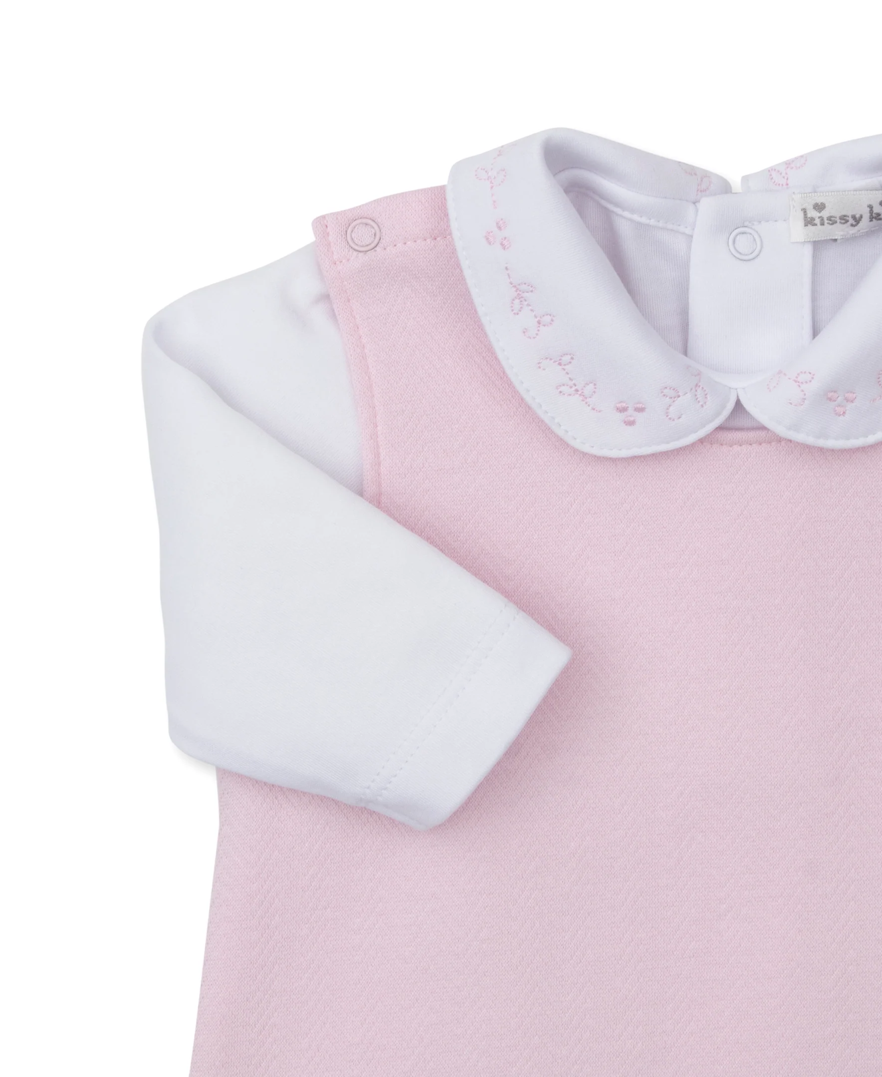 Sweet Homecoming Pink Jacquard Footed Overall Set - Image 4