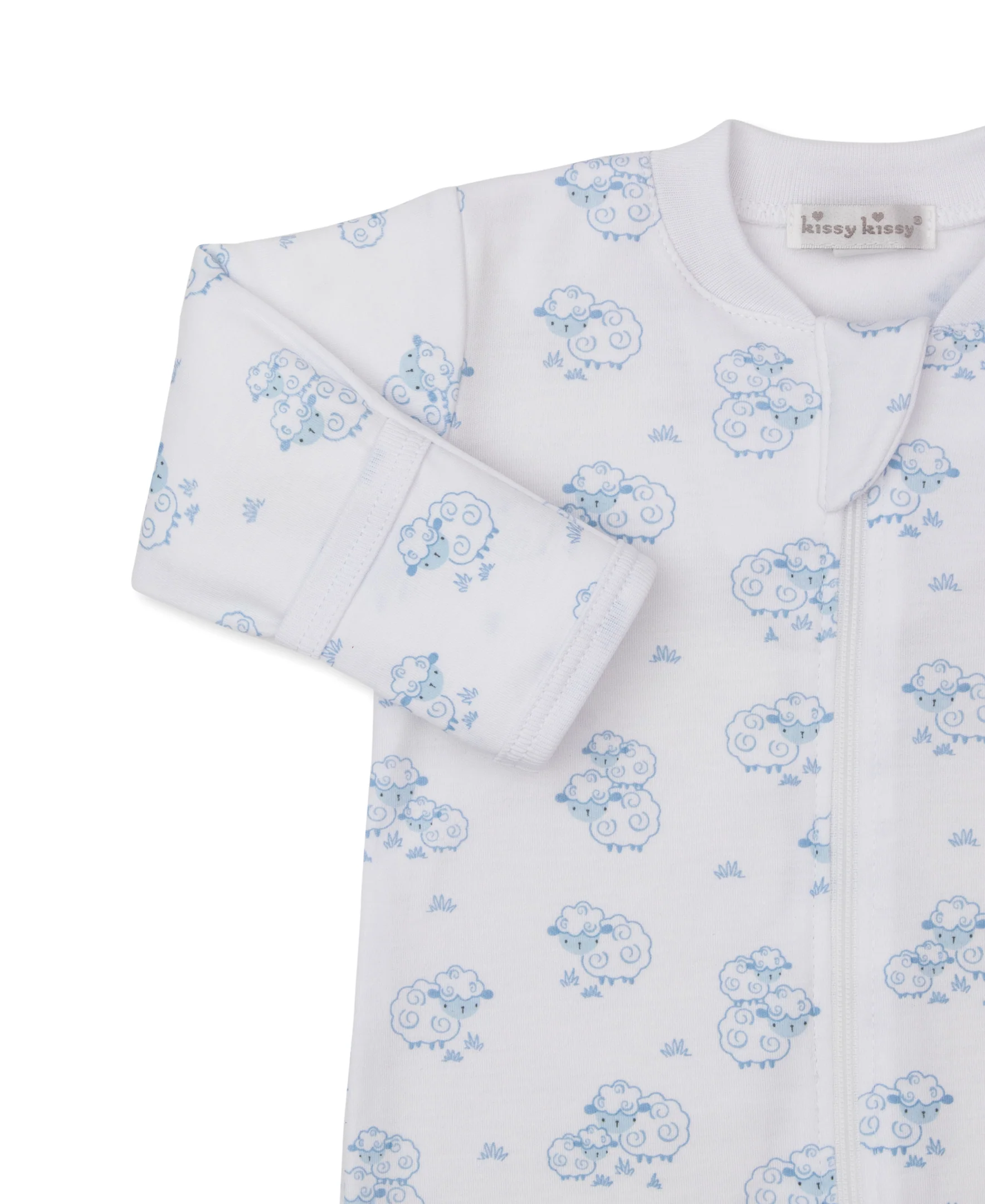 Sweet Sheep Blue Zip Footie - Image 3