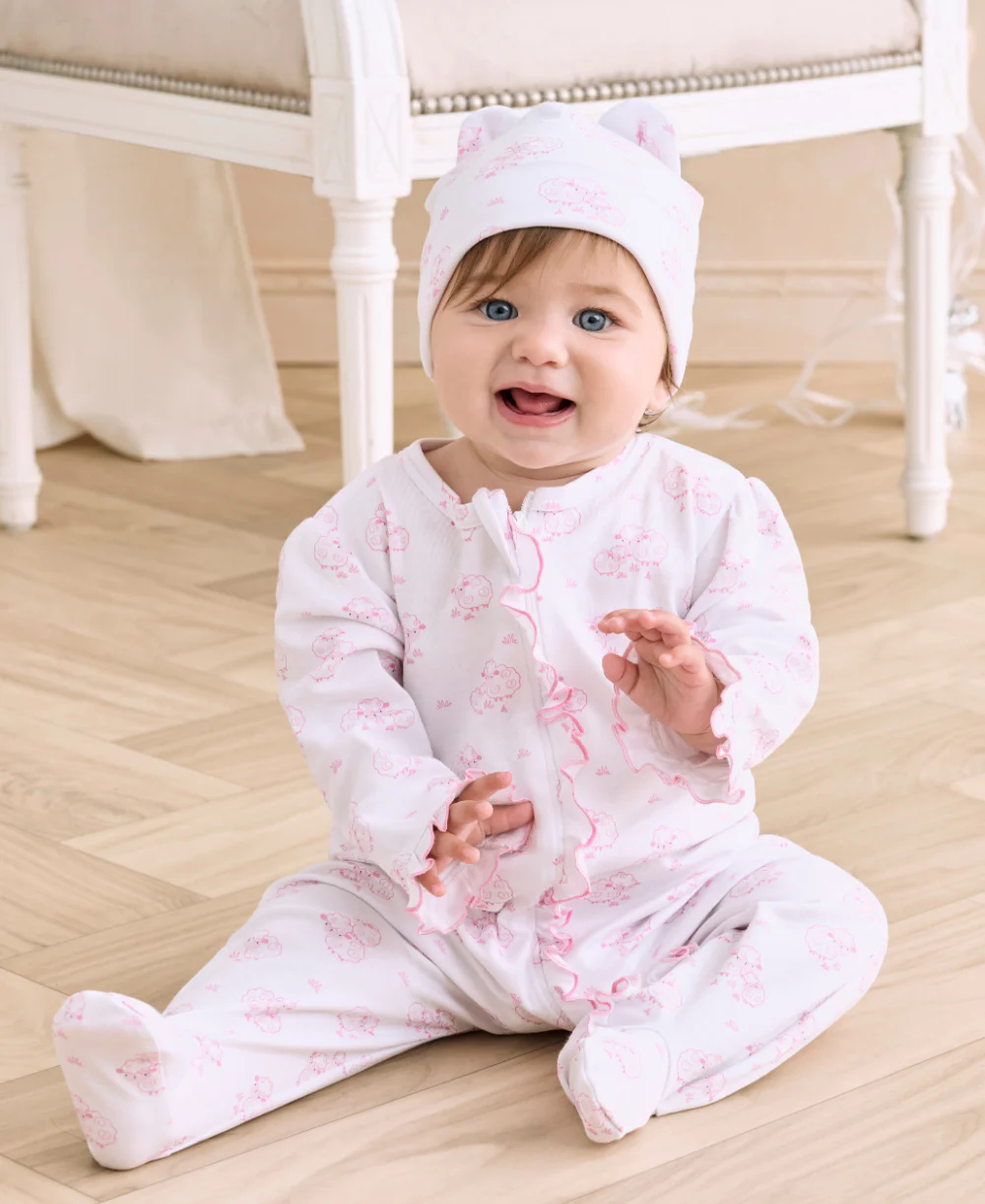 Sweet Sheep Pink Zip Footie