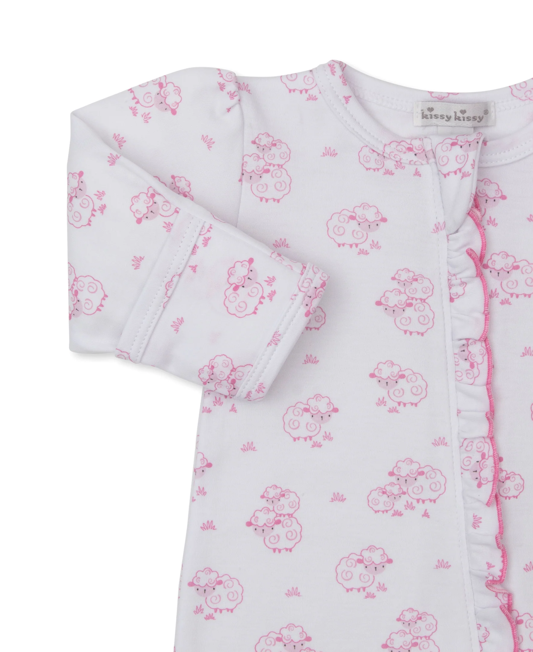 Sweet Sheep Pink Zip Footie - Image 3