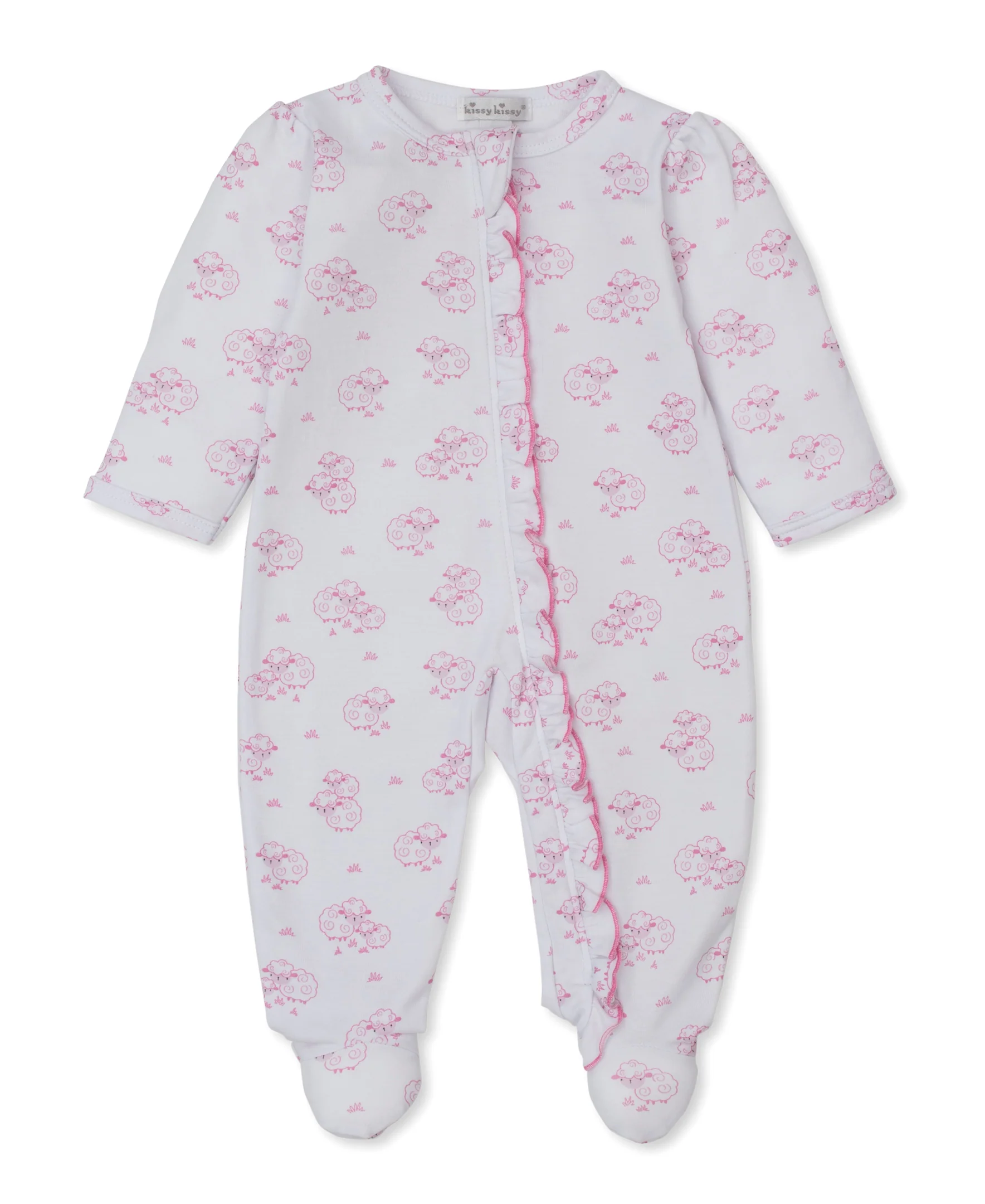 Sweet Sheep Pink Zip Footie - Image 4