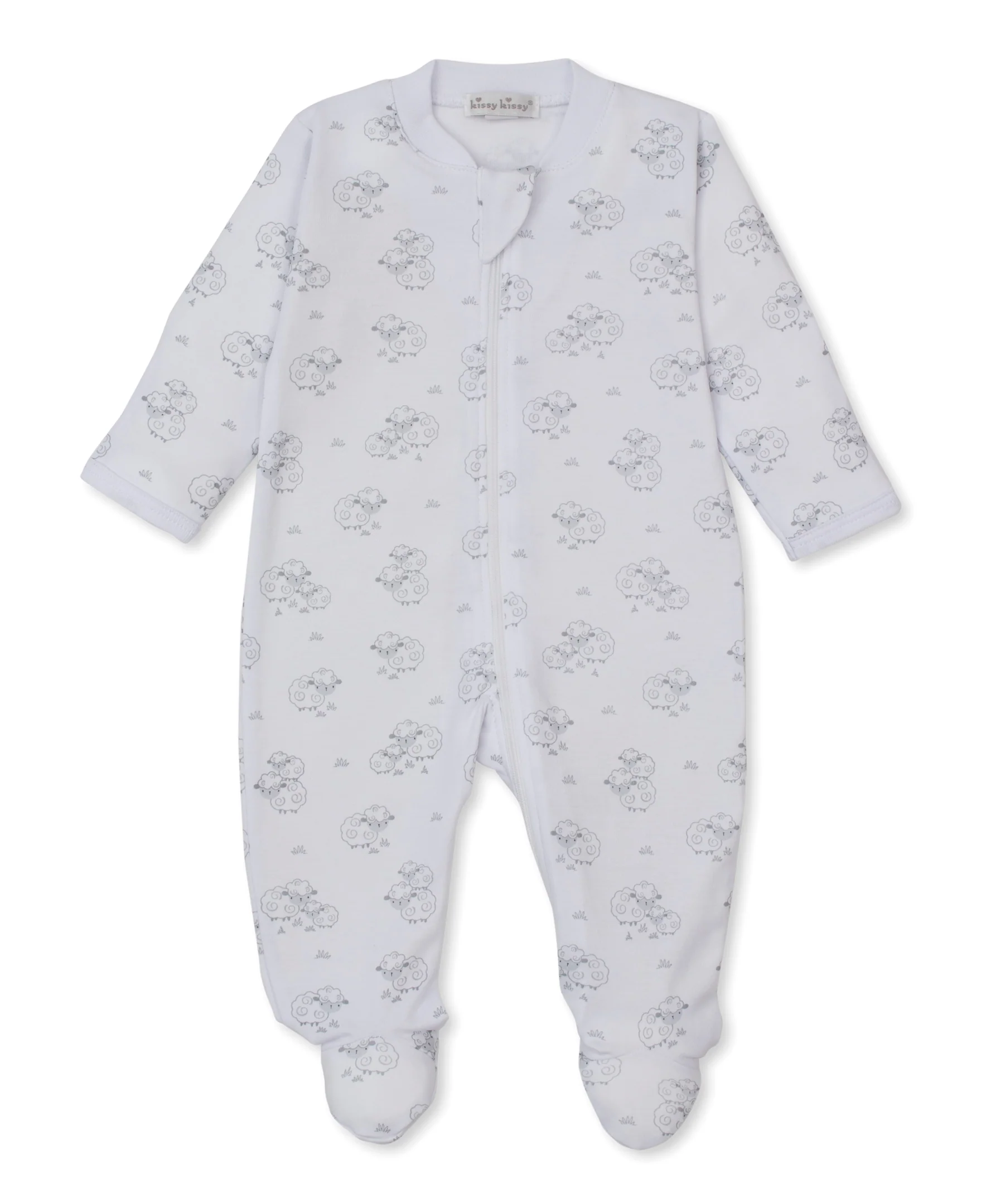 Sweet Sheep Silver Zip Footie - Image 2