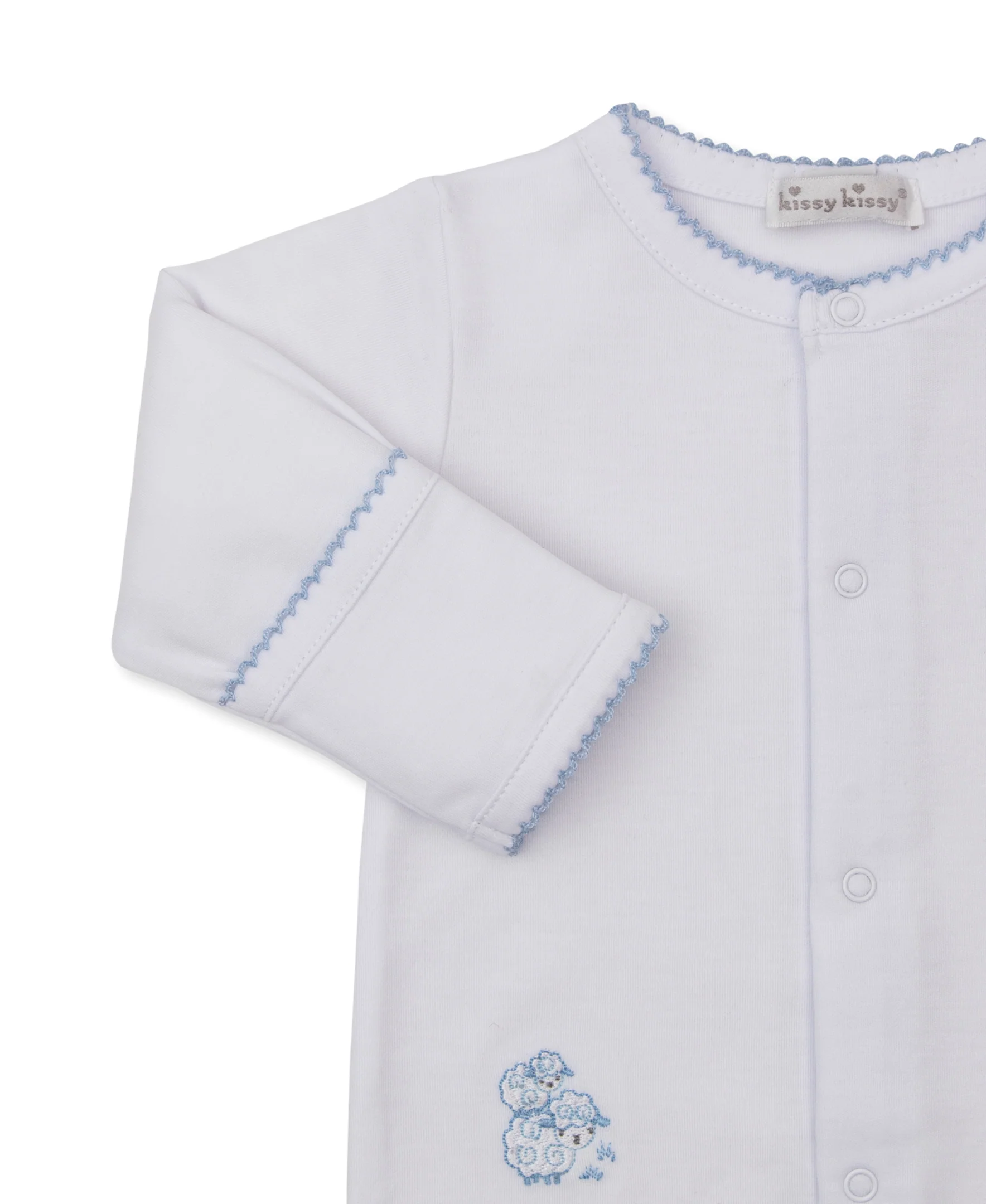 Sweet Sheep White/Blue Footie & Hat Set - Image 2