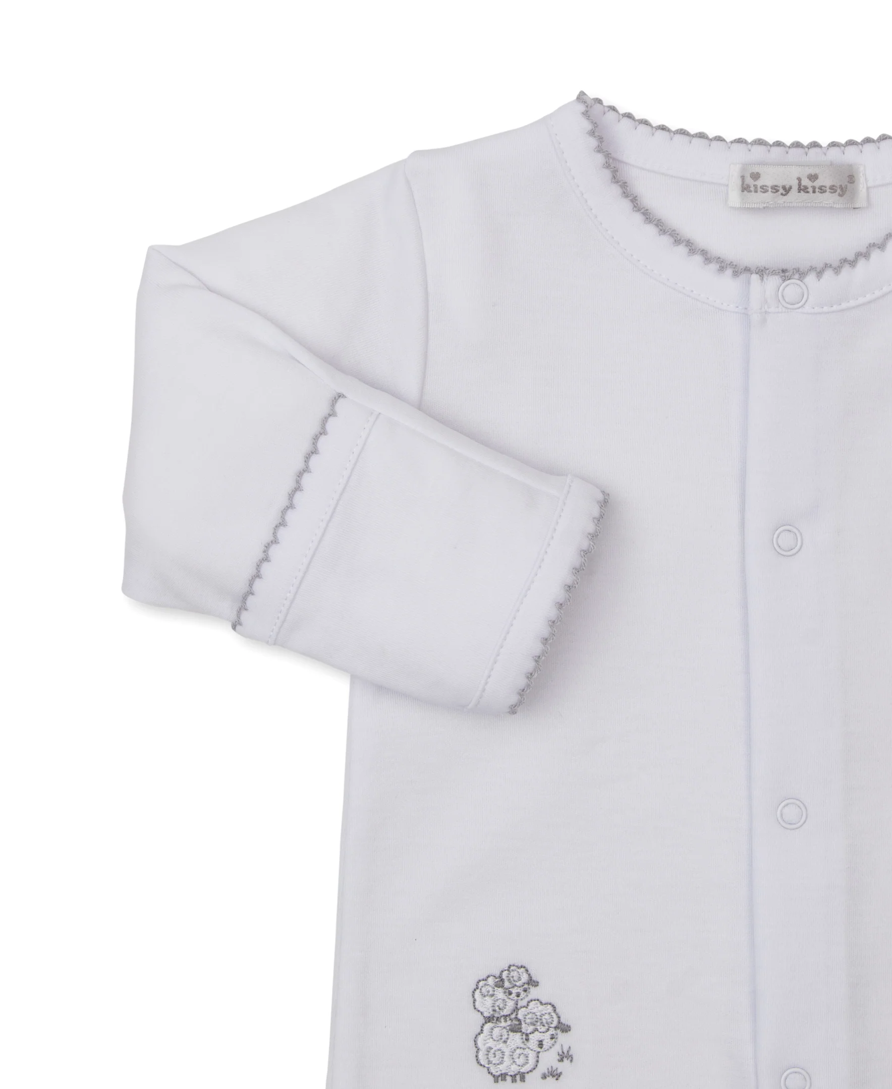 Sweet Sheep White/Silver Footie & Hat Set - Image 2